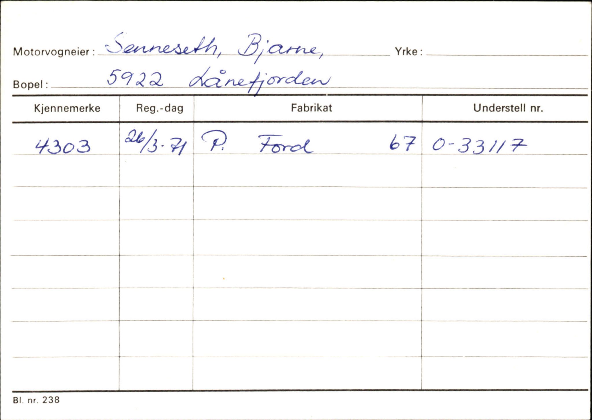 Statens vegvesen, Sogn og Fjordane vegkontor, SAB/A-5301/4/F/L0132: Eigarregister Askvoll A-Å. Balestrand A-Å, 1945-1975, p. 2254