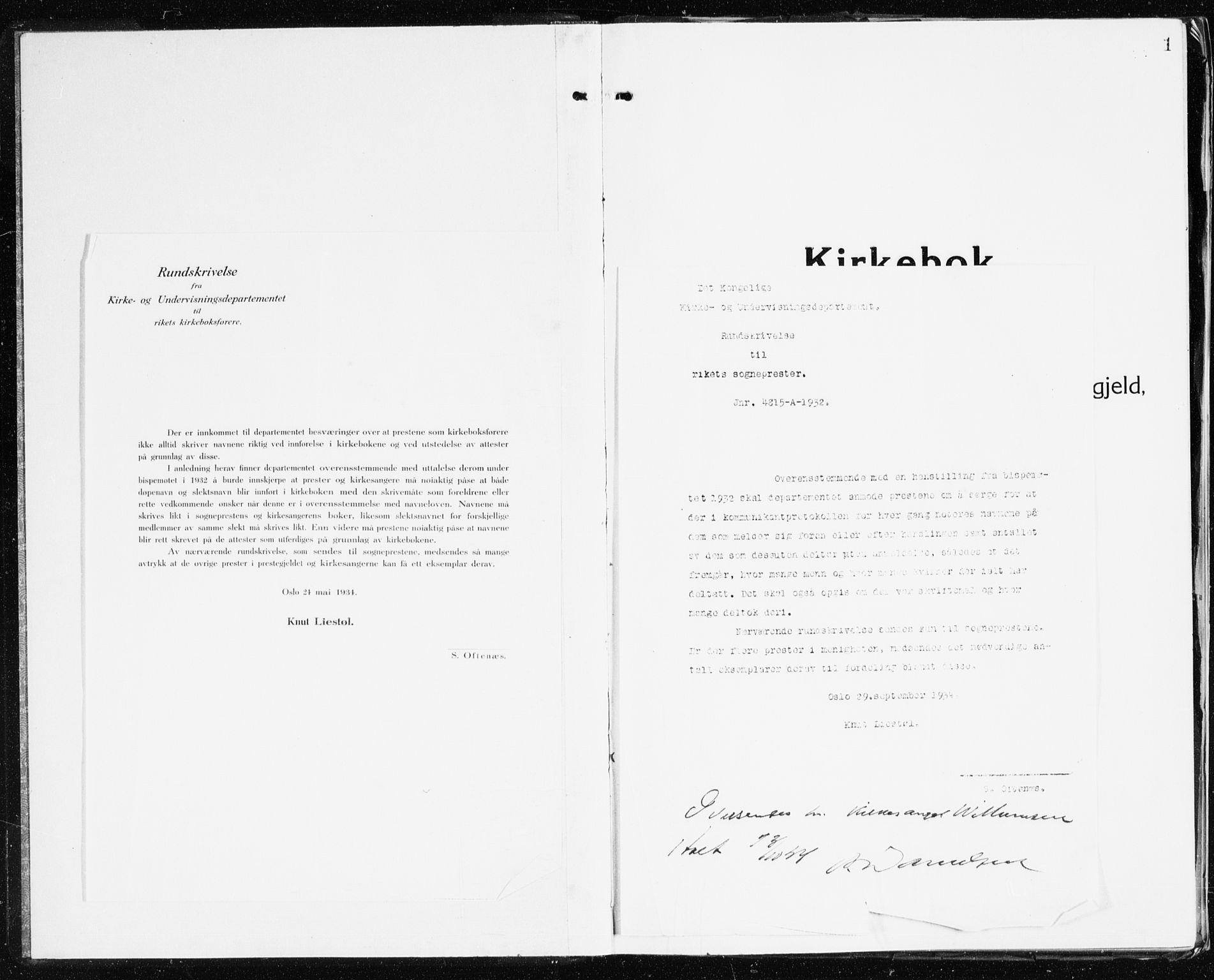 Holt sokneprestkontor, SAK/1111-0021/F/Fb/L0012: Parish register (copy) no. B 12, 1919-1944, p. 1