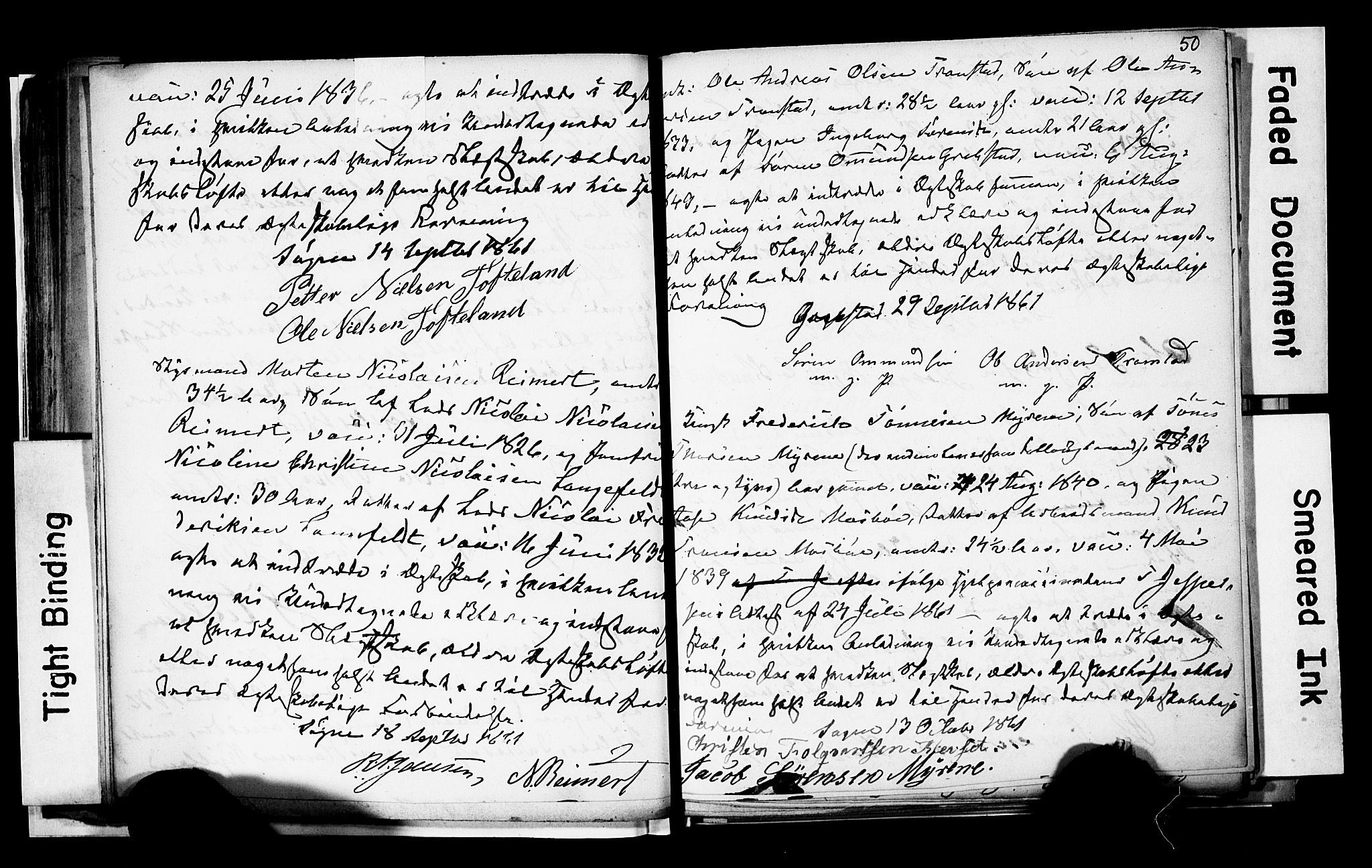 Søgne sokneprestkontor, SAK/1111-0037/F/Fe/L0001: Banns register no. A III 1, 1853-1870, p. 50