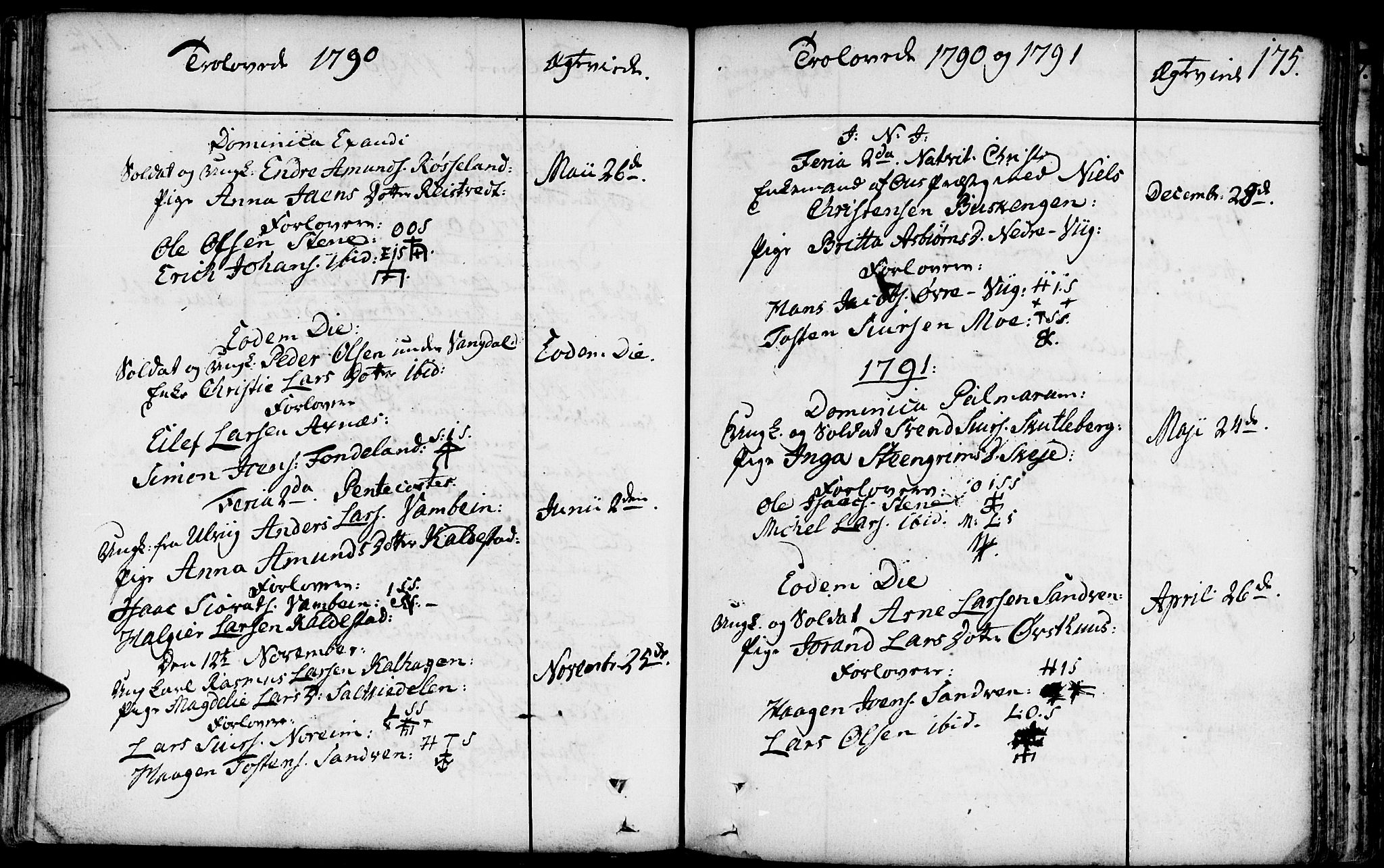 Kvam sokneprestembete, SAB/A-76201/H/Haa: Parish register (official) no. A 3, 1743-1795, p. 175