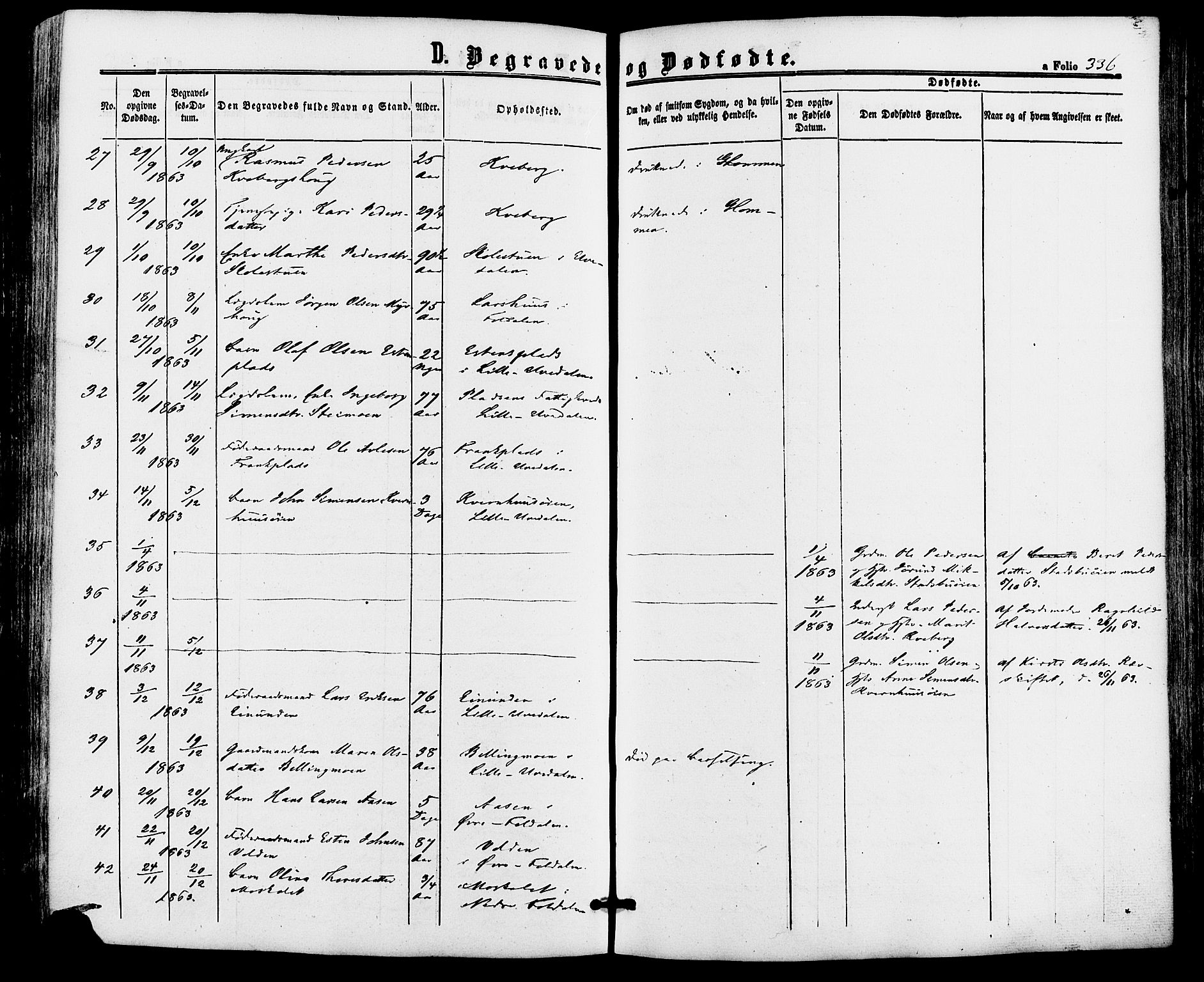 Alvdal prestekontor, AV/SAH-PREST-060/H/Ha/Haa/L0001: Parish register (official) no. 1, 1863-1882, p. 336