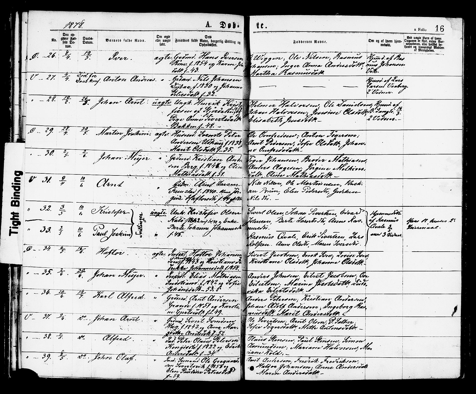 Ministerialprotokoller, klokkerbøker og fødselsregistre - Sør-Trøndelag, AV/SAT-A-1456/659/L0738: Parish register (official) no. 659A08, 1876-1878, p. 16