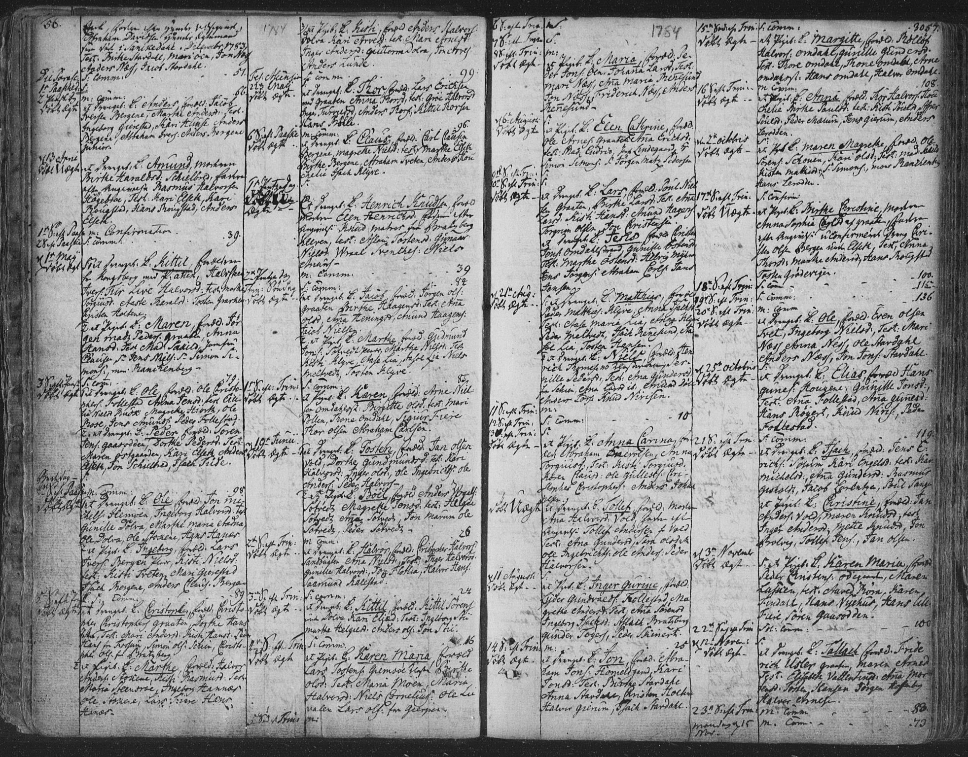 Solum kirkebøker, AV/SAKO-A-306/F/Fa/L0003: Parish register (official) no. I 3, 1761-1814, p. 56-57