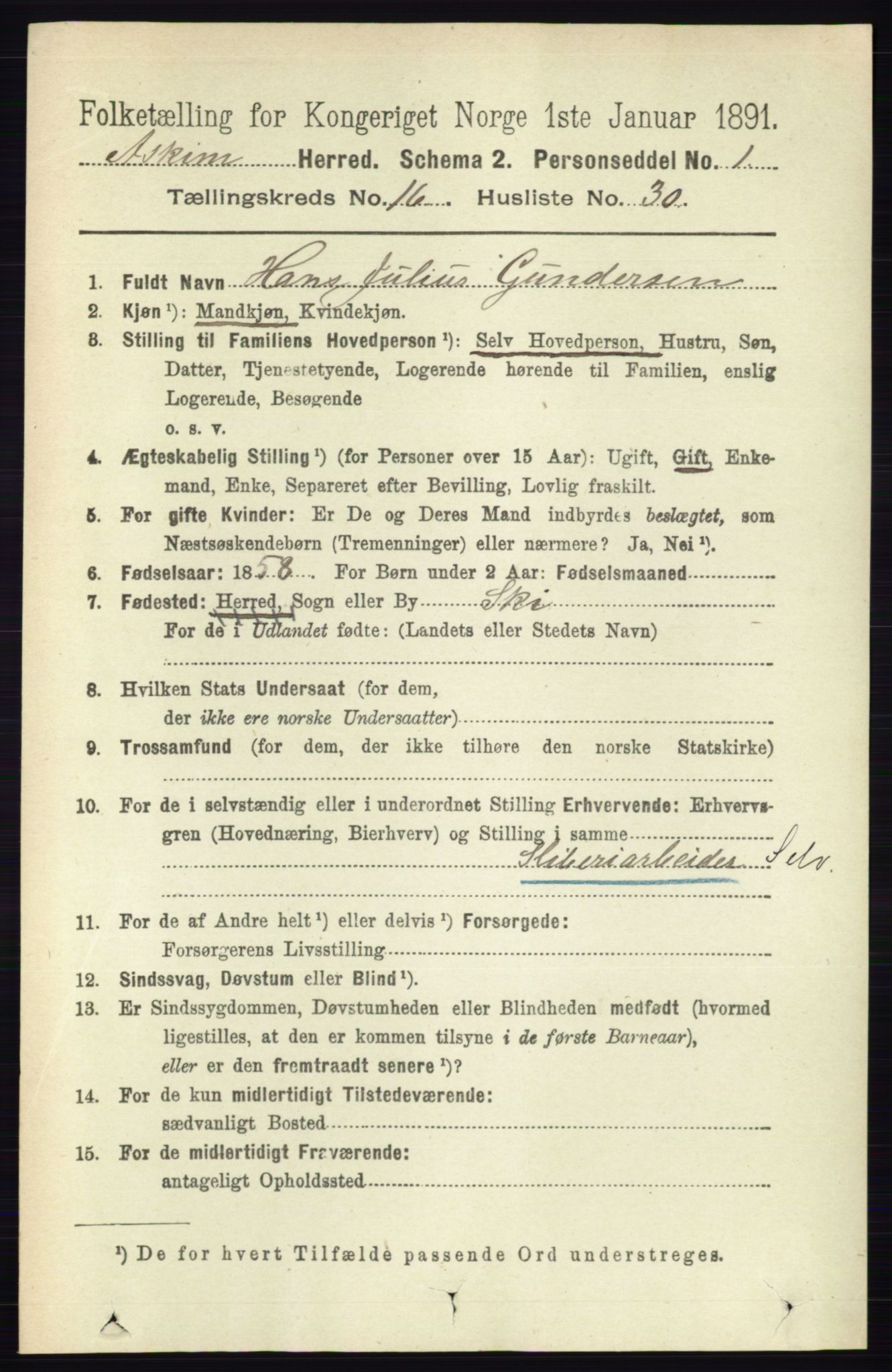 RA, 1891 census for 0124 Askim, 1891, p. 2812