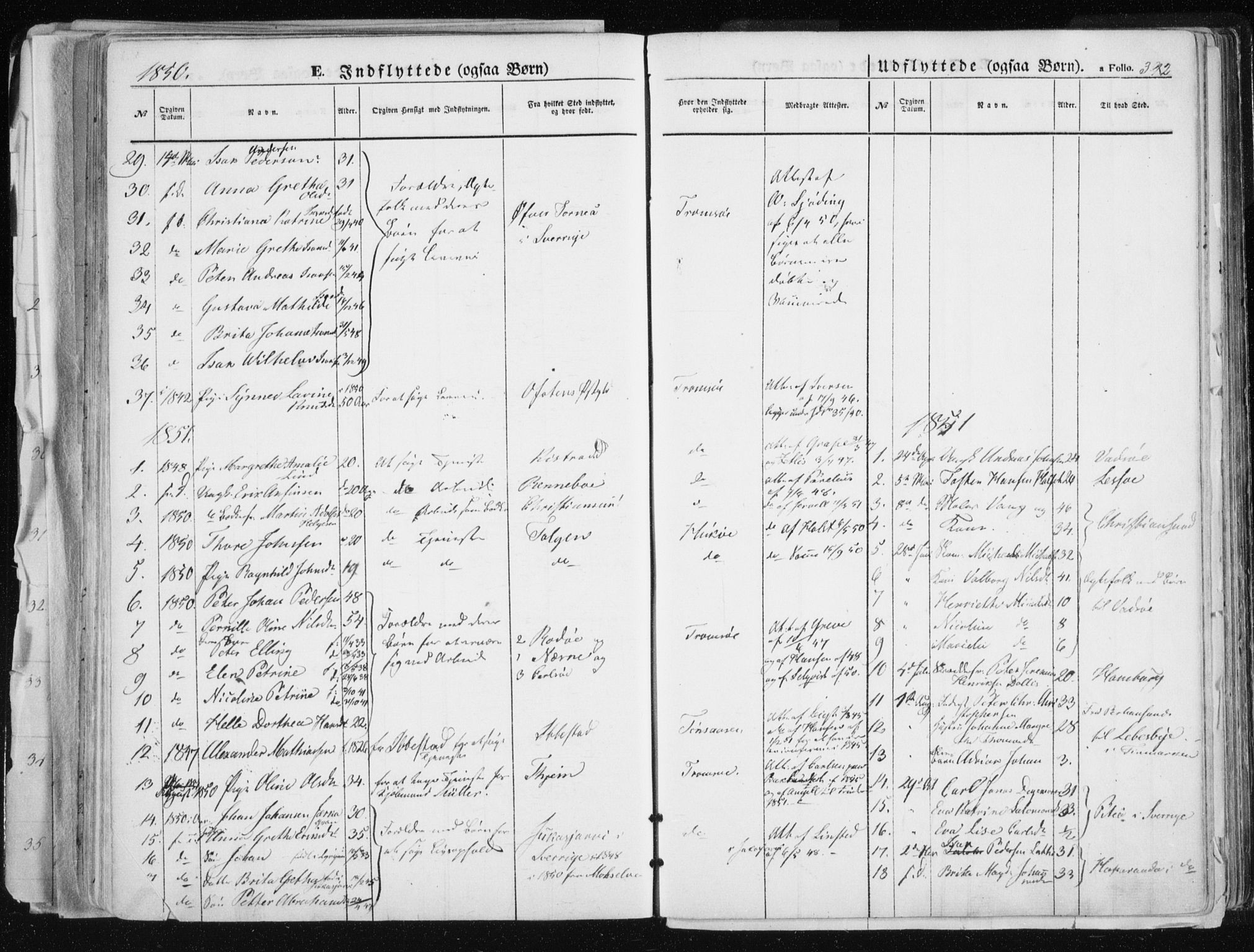 Tromsø sokneprestkontor/stiftsprosti/domprosti, SATØ/S-1343/G/Ga/L0010kirke: Parish register (official) no. 10, 1848-1855, p. 392