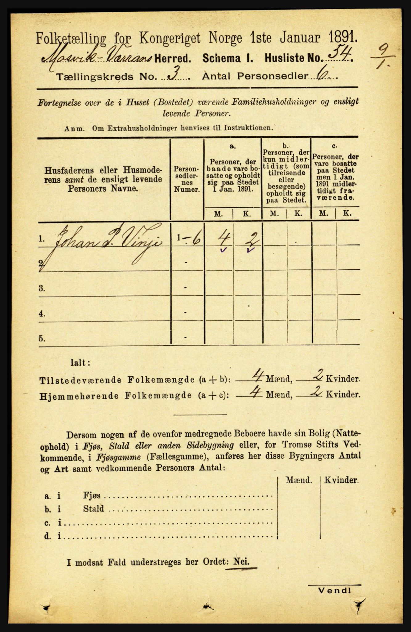 RA, 1891 census for 1723 Mosvik og Verran, 1891, p. 926