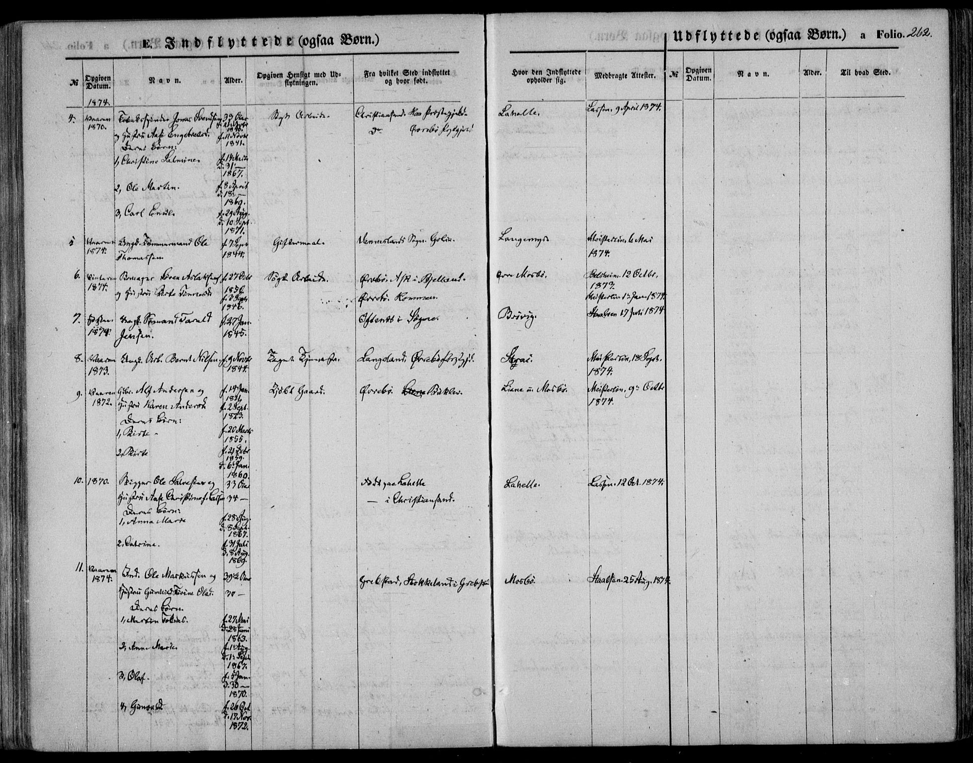 Oddernes sokneprestkontor, AV/SAK-1111-0033/F/Fa/Faa/L0008: Parish register (official) no. A 8, 1864-1880, p. 262