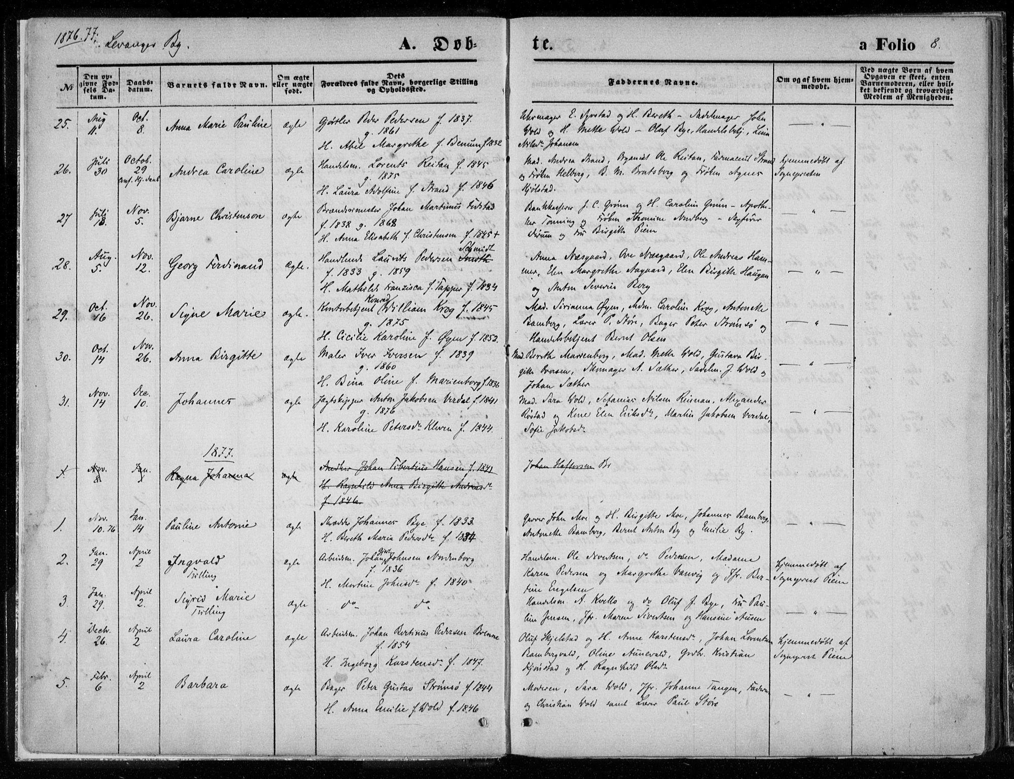 Ministerialprotokoller, klokkerbøker og fødselsregistre - Nord-Trøndelag, SAT/A-1458/720/L0187: Parish register (official) no. 720A04 /1, 1875-1879, p. 8