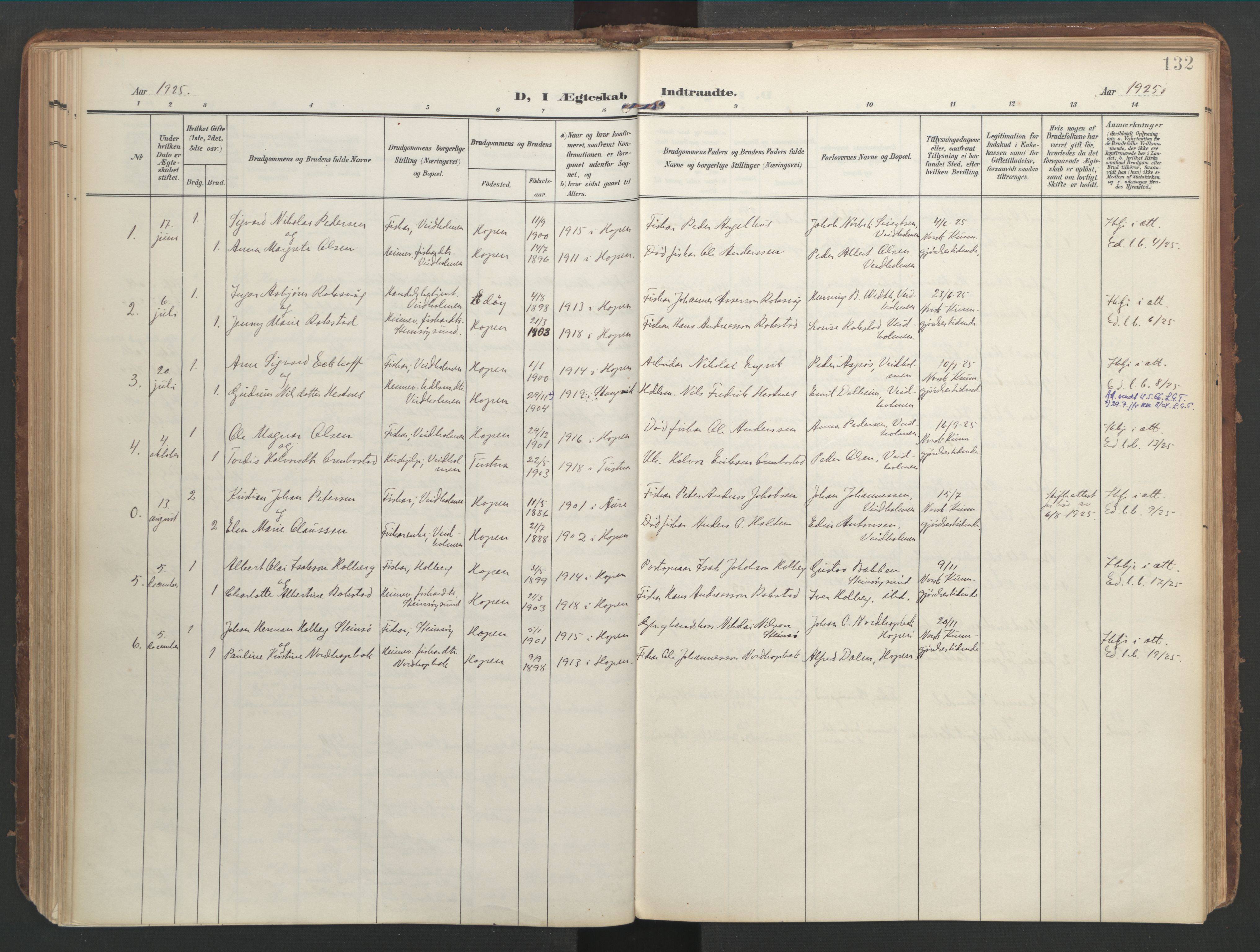 Ministerialprotokoller, klokkerbøker og fødselsregistre - Møre og Romsdal, AV/SAT-A-1454/583/L0955: Parish register (official) no. 583A02, 1907-1926, p. 132