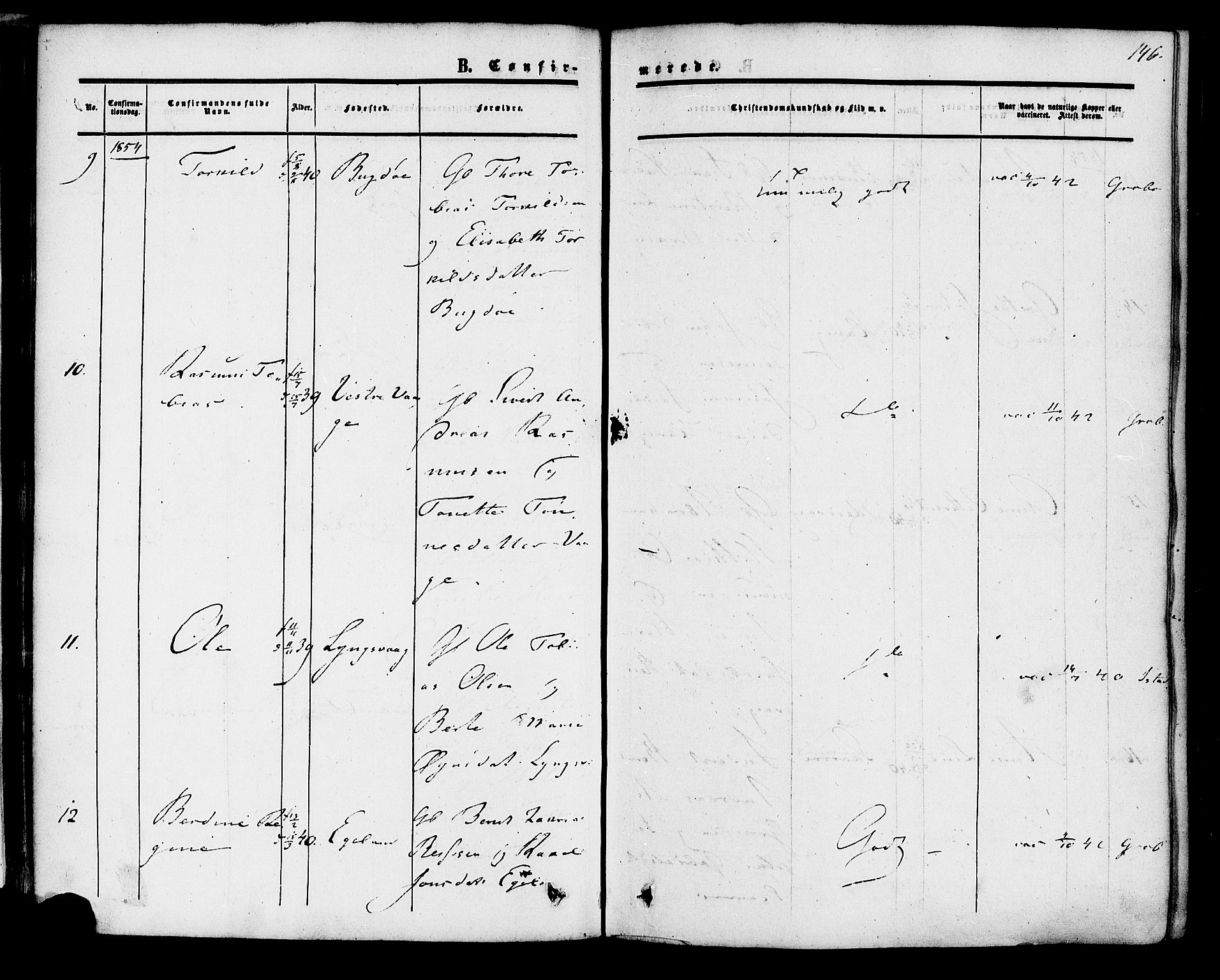 Herad sokneprestkontor, AV/SAK-1111-0018/F/Fa/Fab/L0004: Parish register (official) no. A 4, 1853-1885, p. 146