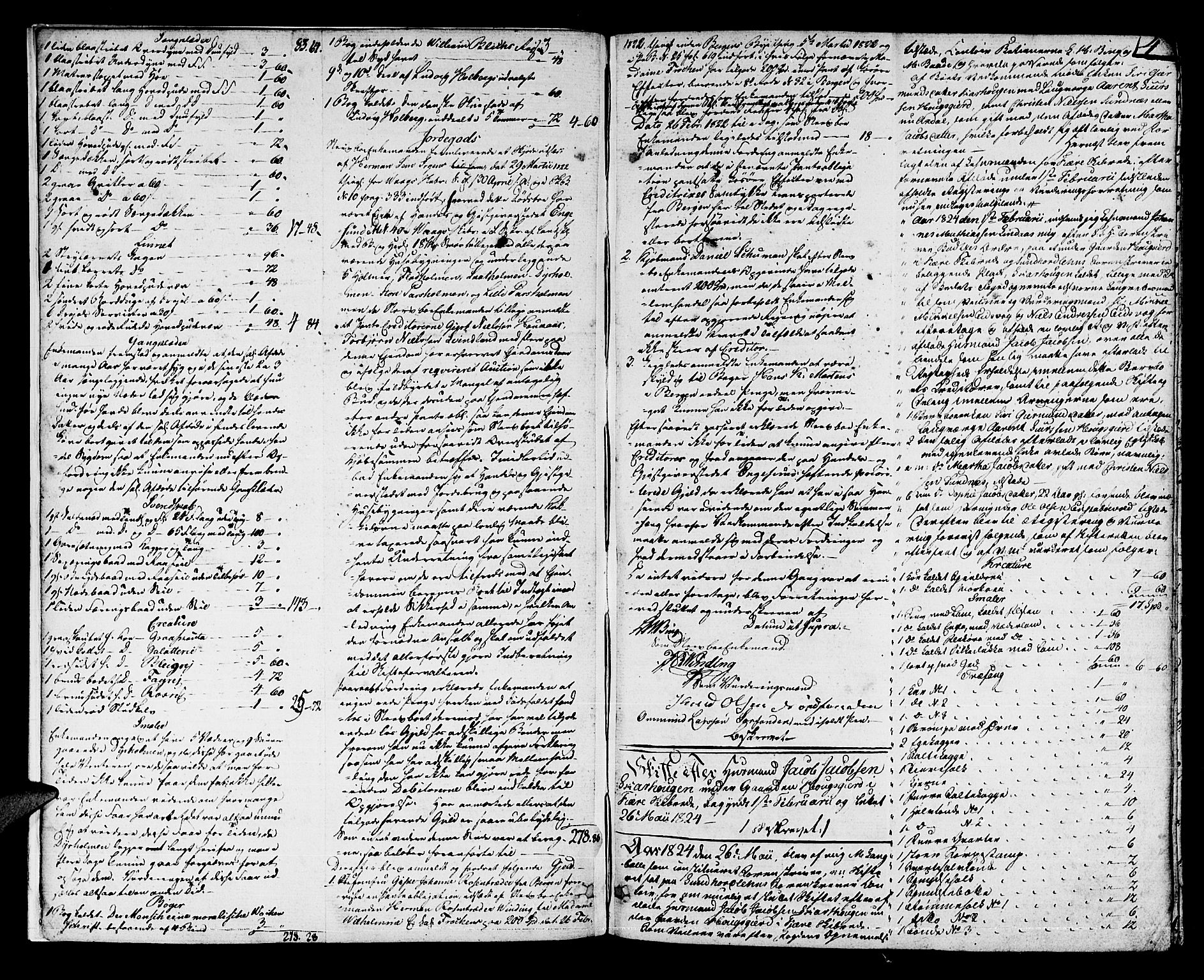 Sunnhordland sorenskrivar, AV/SAB-A-2401/1/H/Ha/Had/L0003: Skifteprotokollar. Føyen, Fjære og Våg. Fol. 365- ut. Register i protokoll., 1824-1828, p. 3b-4a