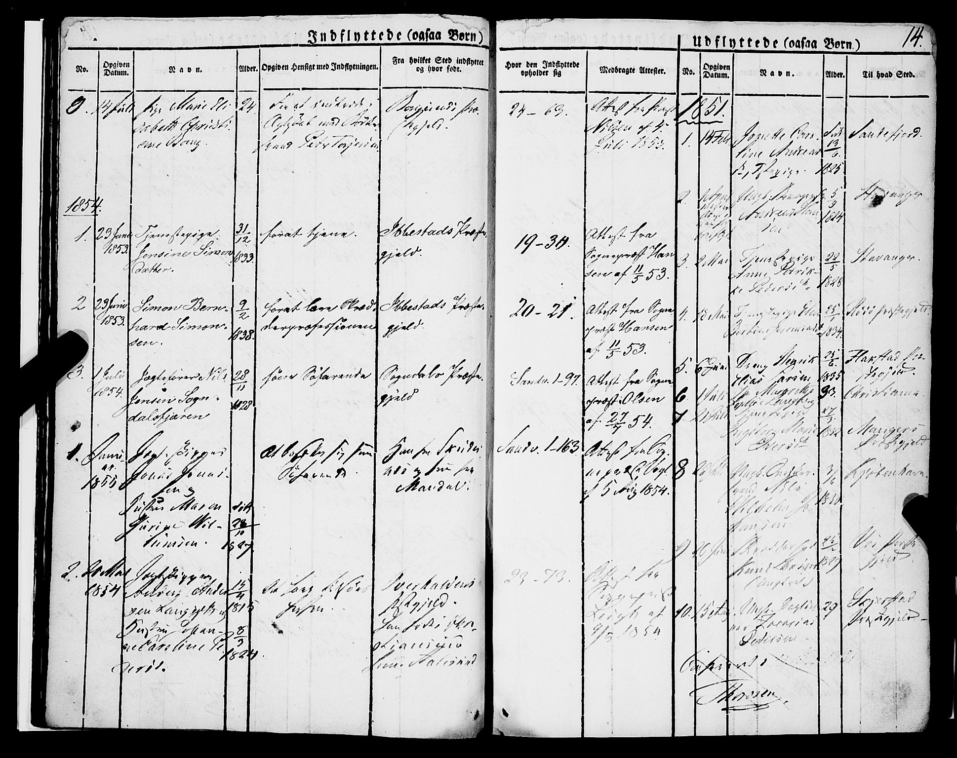 Korskirken sokneprestembete, AV/SAB-A-76101/H/Haa/L0050: Parish register (official) no. F 1, 1821-1869, p. 14