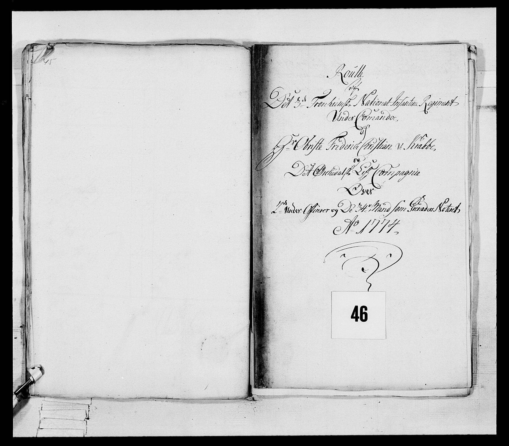 Generalitets- og kommissariatskollegiet, Det kongelige norske kommissariatskollegium, AV/RA-EA-5420/E/Eh/L0085: 3. Trondheimske nasjonale infanteriregiment, 1773-1775, p. 293