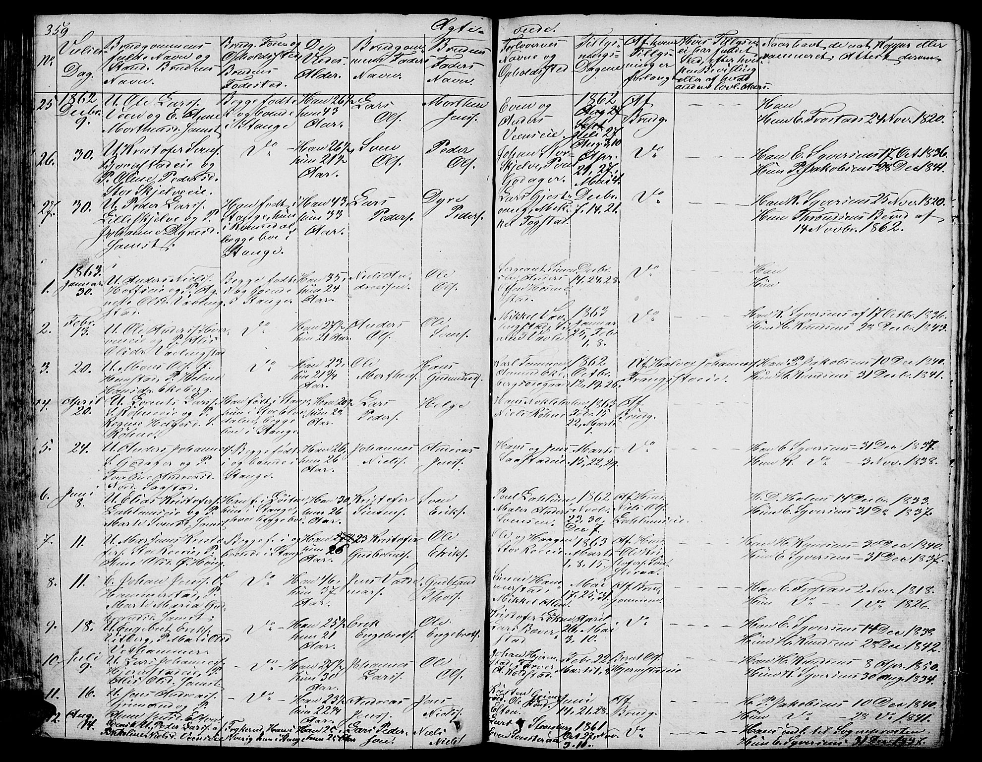Stange prestekontor, SAH/PREST-002/L/L0003: Parish register (copy) no. 3, 1840-1864, p. 359