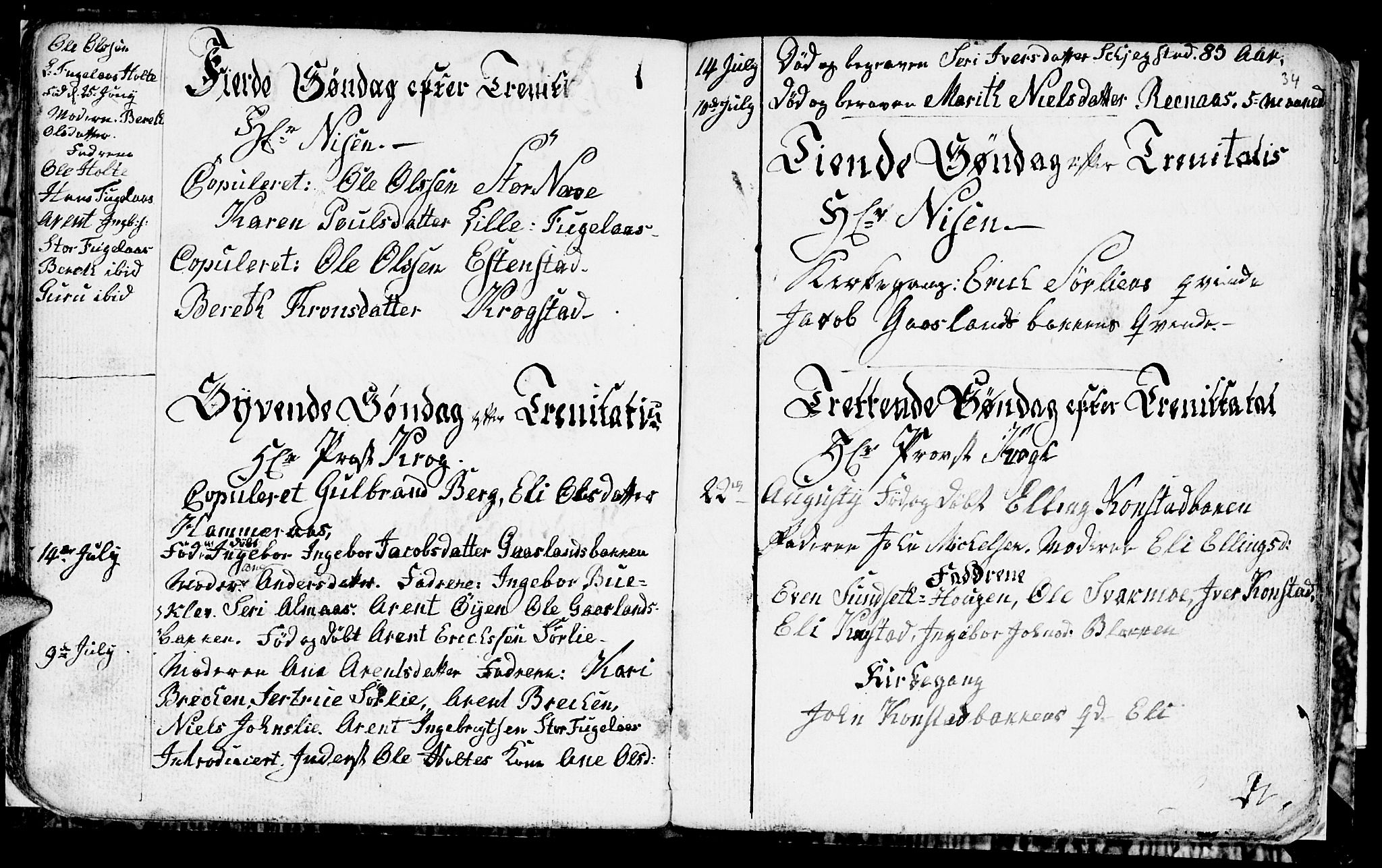 Ministerialprotokoller, klokkerbøker og fødselsregistre - Sør-Trøndelag, SAT/A-1456/694/L1129: Parish register (copy) no. 694C01, 1793-1815, p. 34