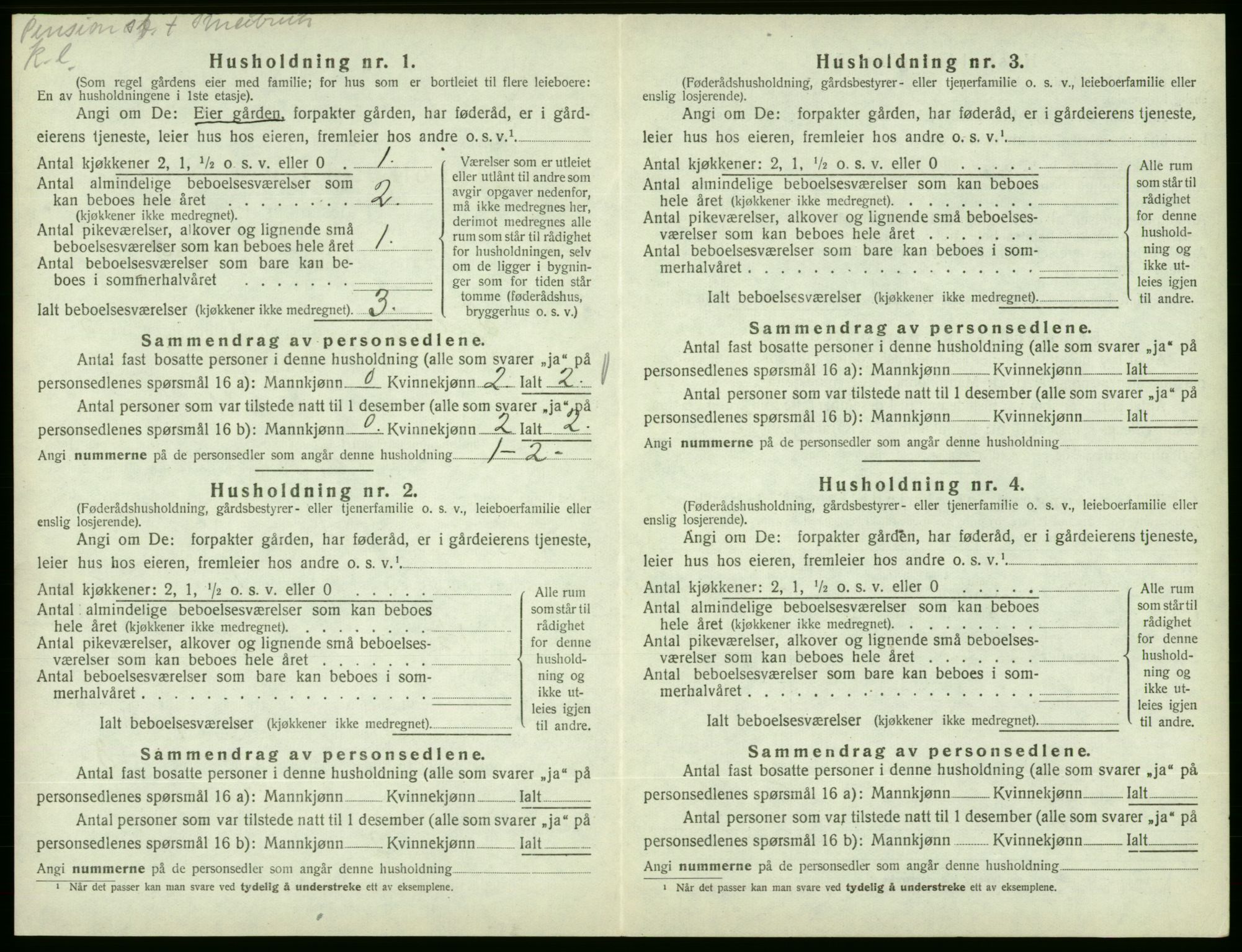 SAB, 1920 census for Fjelberg, 1920, p. 302