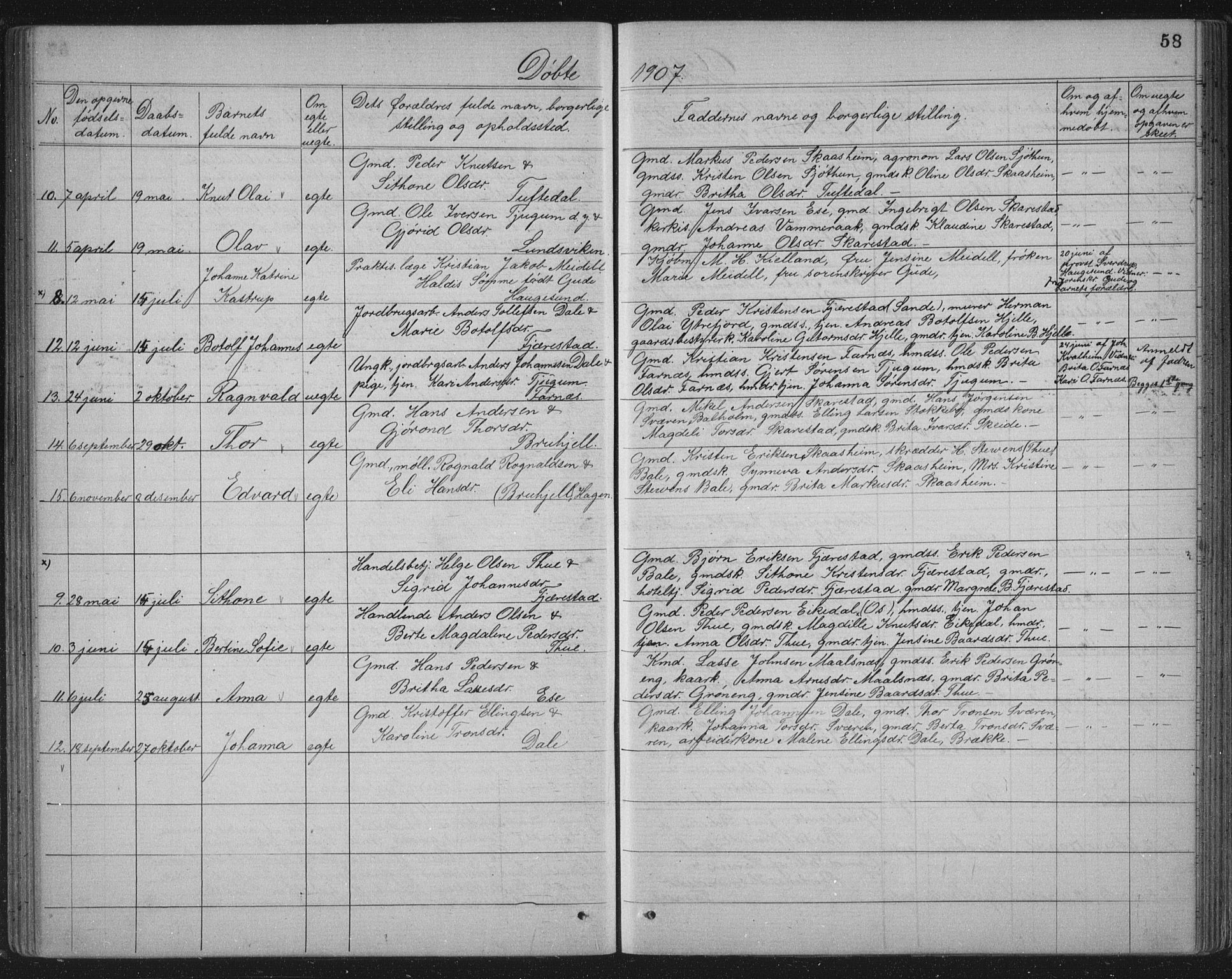 Balestrand sokneprestembete, AV/SAB-A-79601/H/Hab/Haba/L0002: Parish register (copy) no. A 2, 1880-1919, p. 58