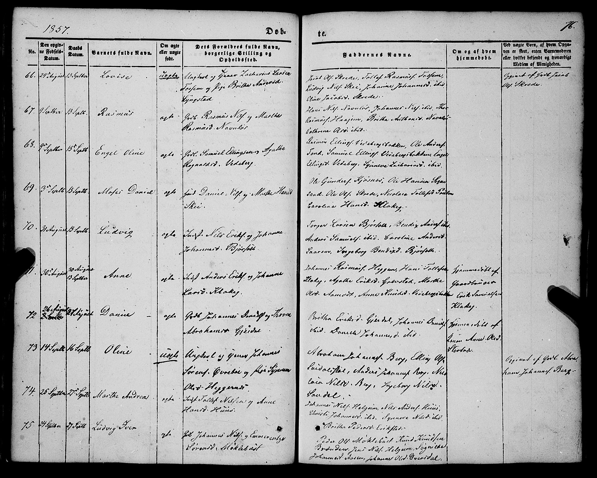 Jølster sokneprestembete, AV/SAB-A-80701/H/Haa/Haaa/L0010: Parish register (official) no. A 10, 1847-1865, p. 76