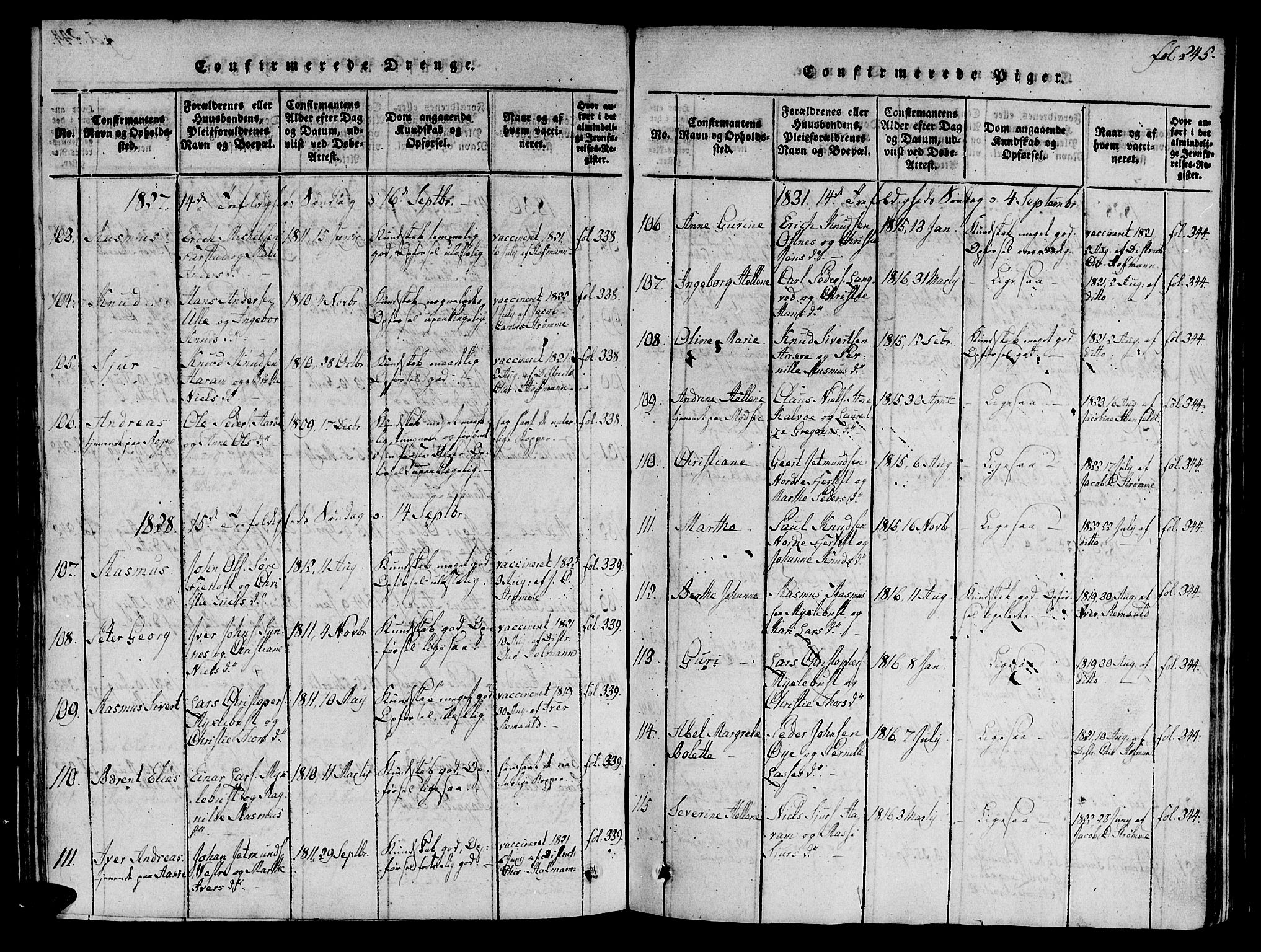 Ministerialprotokoller, klokkerbøker og fødselsregistre - Møre og Romsdal, SAT/A-1454/536/L0495: Parish register (official) no. 536A04, 1818-1847, p. 245