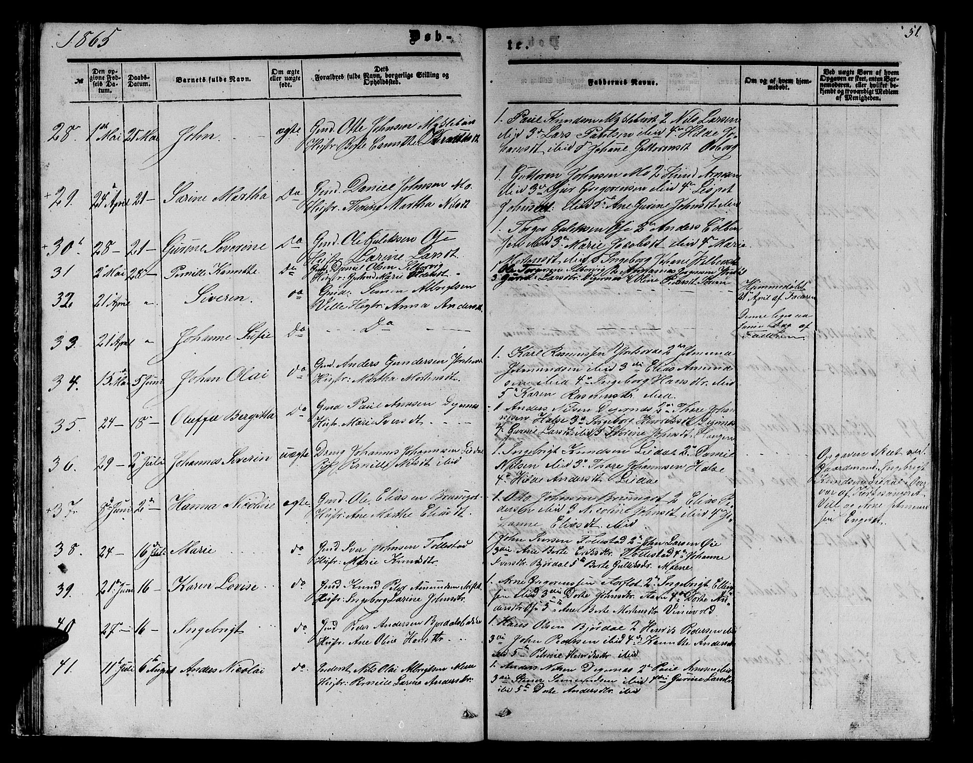 Ministerialprotokoller, klokkerbøker og fødselsregistre - Møre og Romsdal, AV/SAT-A-1454/513/L0188: Parish register (copy) no. 513C02, 1865-1882, p. 51