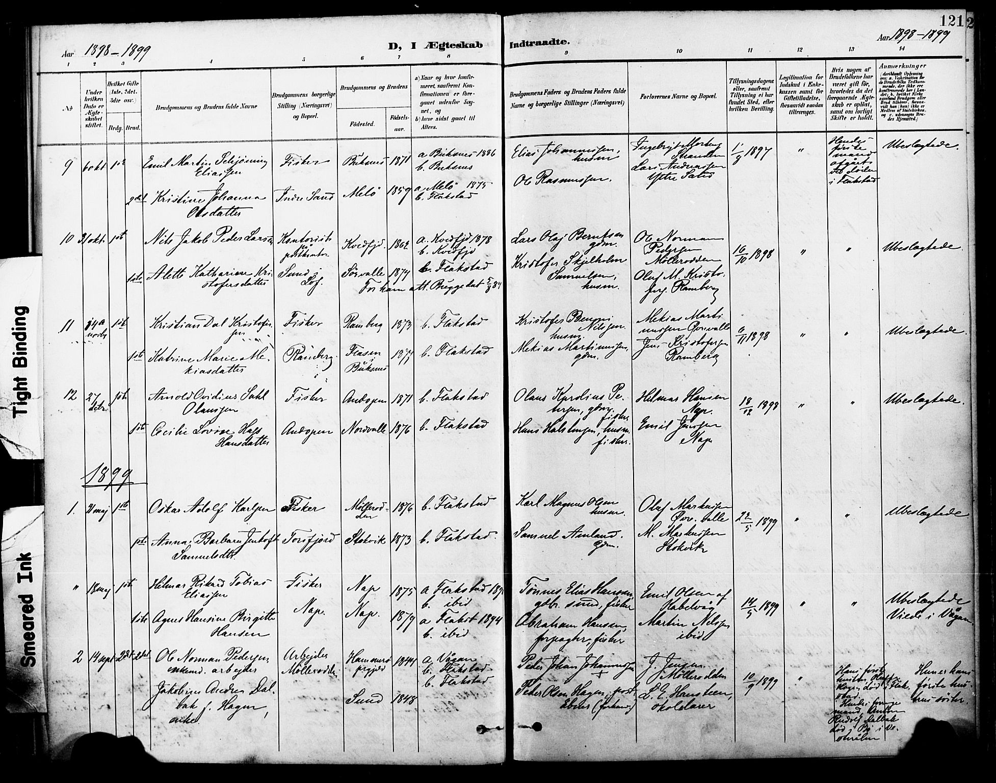 Ministerialprotokoller, klokkerbøker og fødselsregistre - Nordland, SAT/A-1459/885/L1205: Parish register (official) no. 885A06, 1892-1905, p. 121