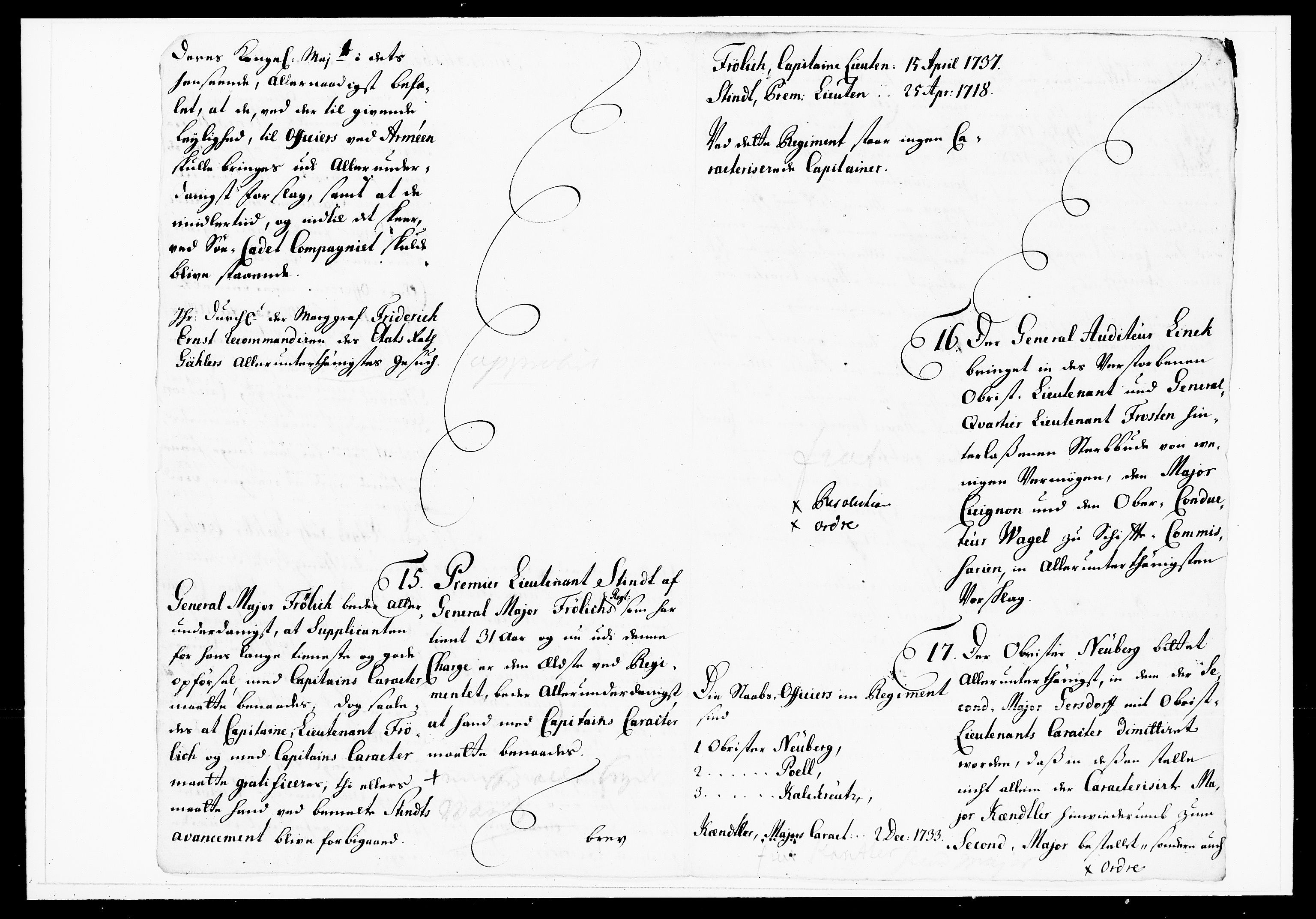 Krigskollegiet, Krigskancelliet, DRA/A-0006/-/1143-1150: Refererede sager, 1738, p. 9