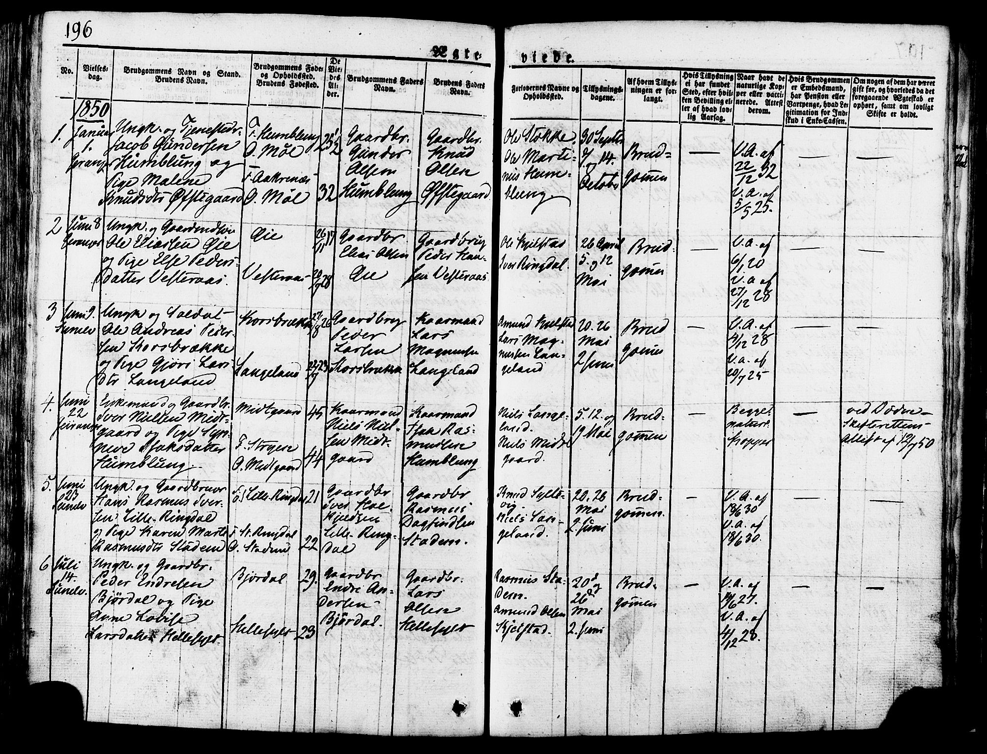 Ministerialprotokoller, klokkerbøker og fødselsregistre - Møre og Romsdal, SAT/A-1454/517/L0221: Parish register (official) no. 517A01, 1827-1858, p. 196