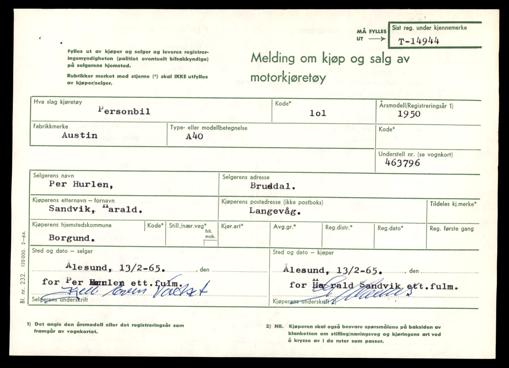 Møre og Romsdal vegkontor - Ålesund trafikkstasjon, AV/SAT-A-4099/F/Fe/L0049: Registreringskort for kjøretøy T 14864 - T 18613, 1927-1998, p. 1855