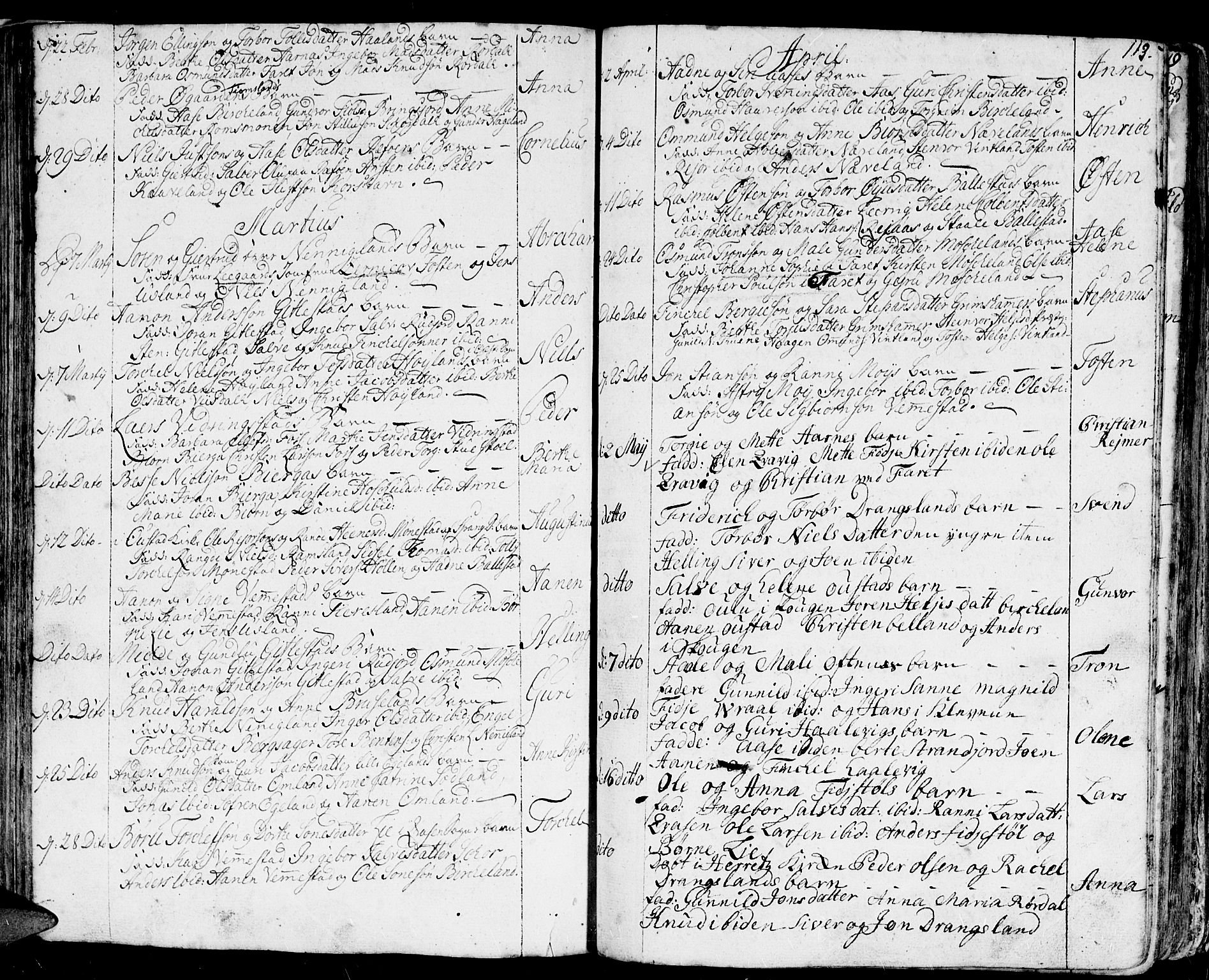 Lyngdal sokneprestkontor, AV/SAK-1111-0029/F/Fa/Fac/L0001: Parish register (official) no. A 1, 1727-1779, p. 113