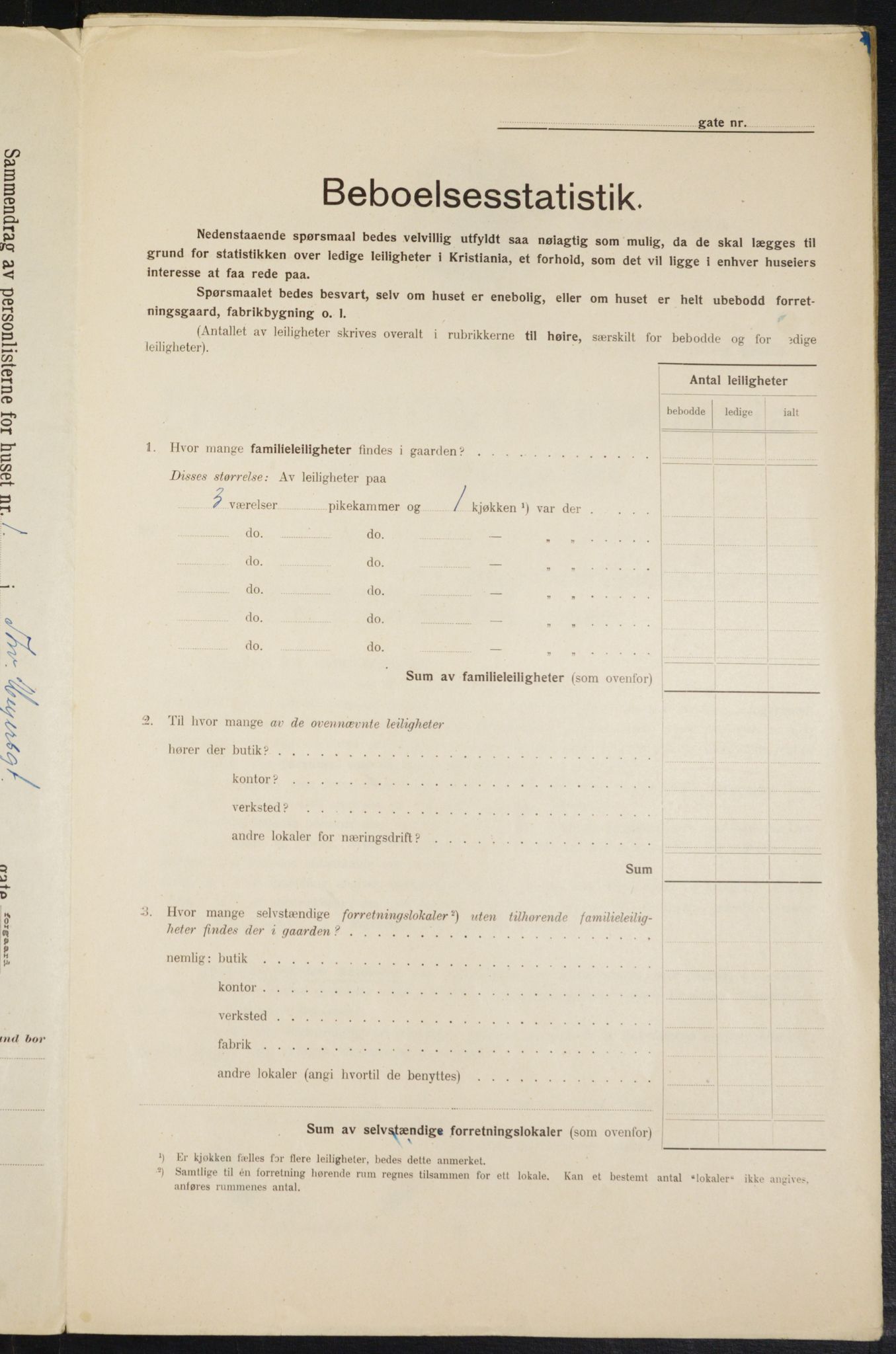 OBA, Municipal Census 1914 for Kristiania, 1914, p. 110423