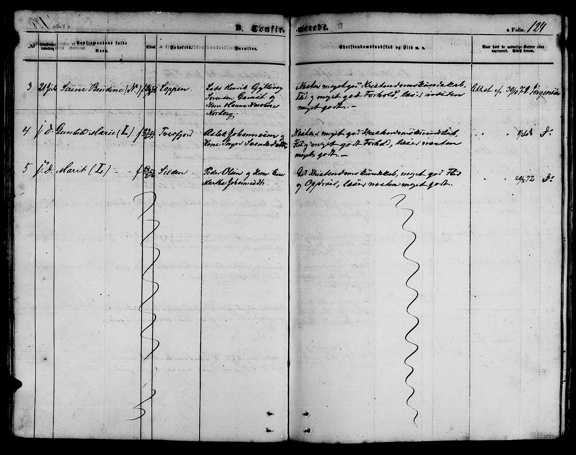Loppa sokneprestkontor, SATØ/S-1339/H/Hb/L0002klokker: Parish register (copy) no. 2, 1850-1880, p. 124