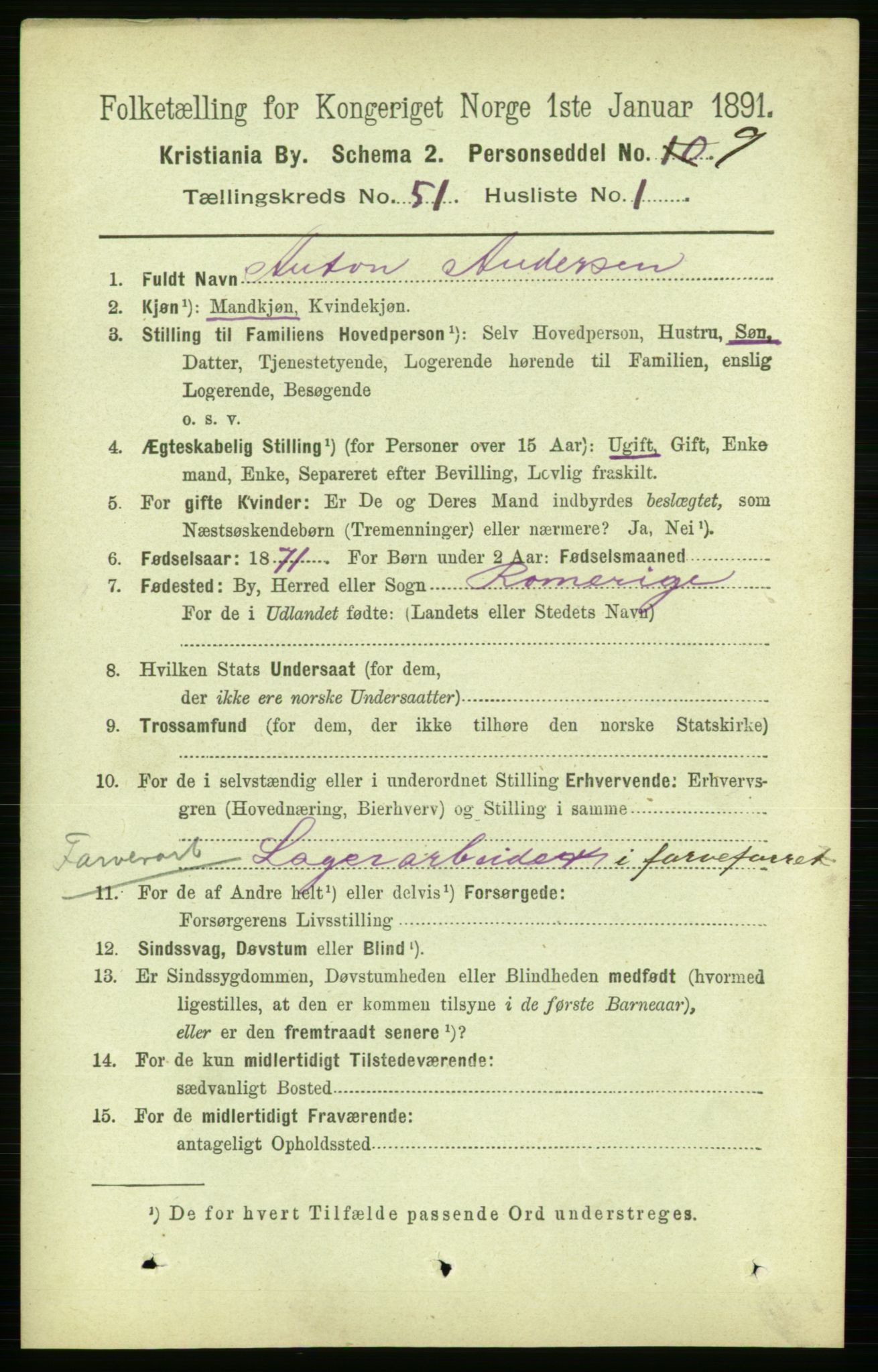 RA, 1891 census for 0301 Kristiania, 1891, p. 29184