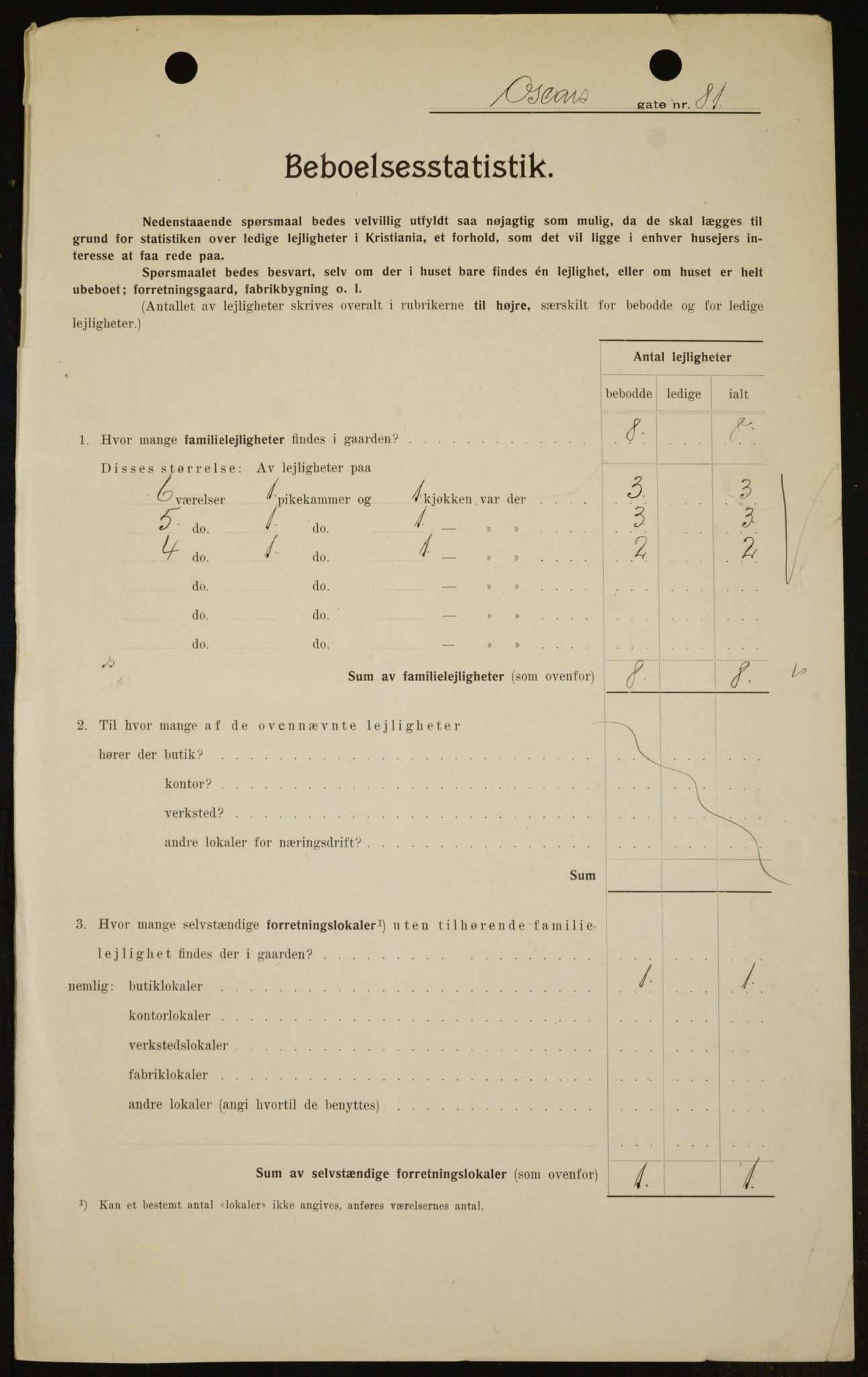 OBA, Municipal Census 1909 for Kristiania, 1909, p. 69597