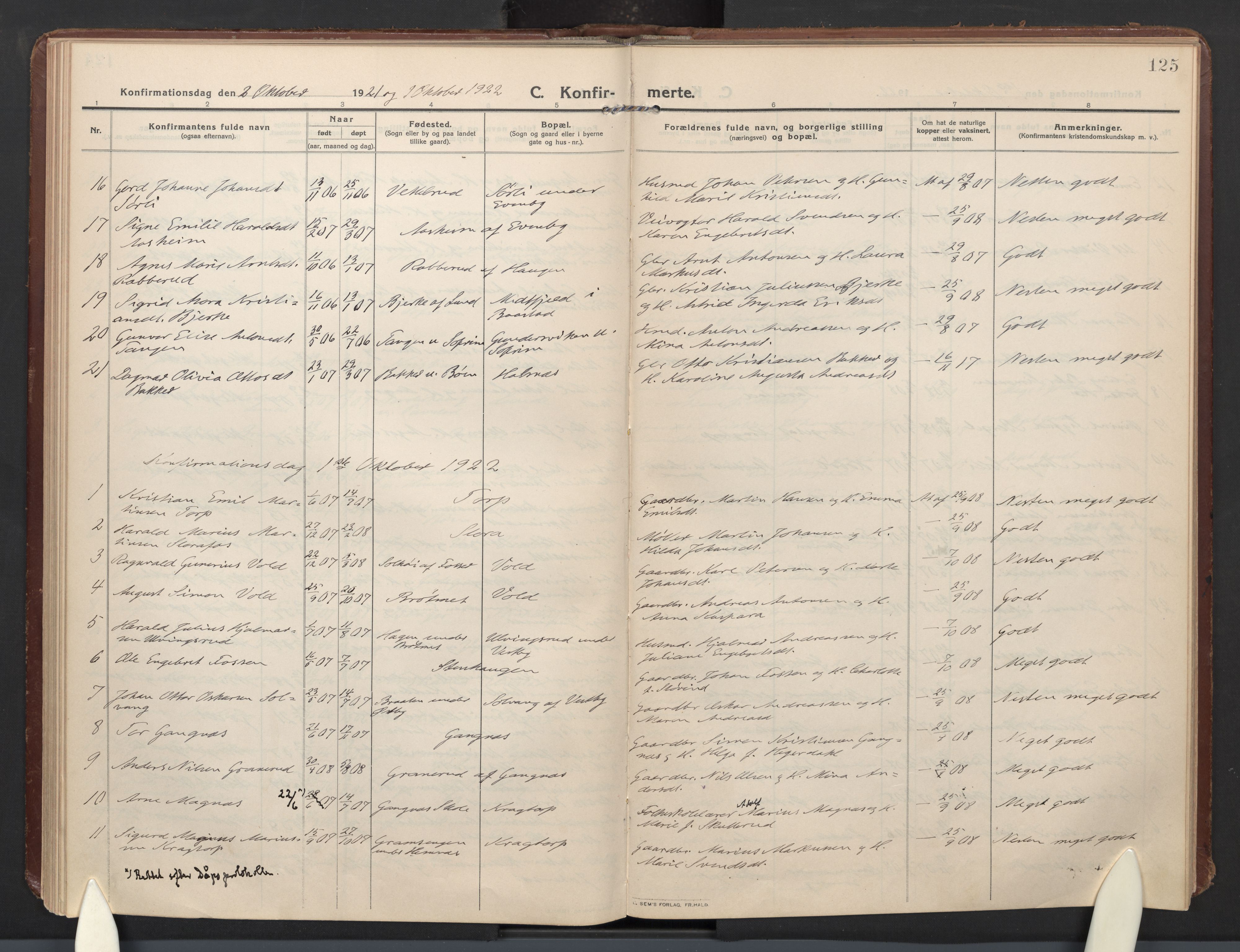 Høland prestekontor Kirkebøker, SAO/A-10346a/F/Fb: Parish register (official) no. II 4, 1913-1924, p. 125