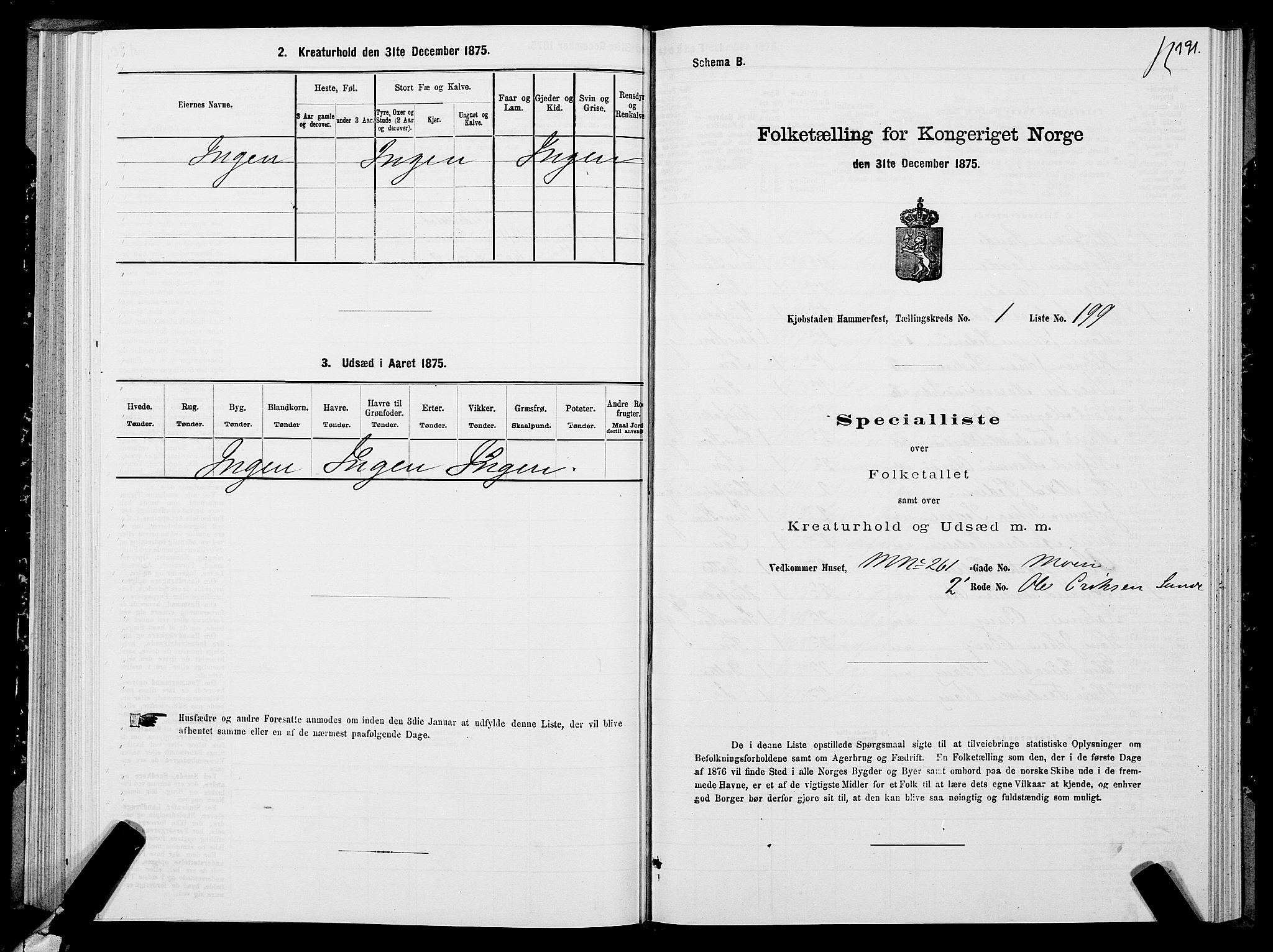 SATØ, 1875 census for 2001B Hammerfest/Hammerfest, 1875, p. 2191