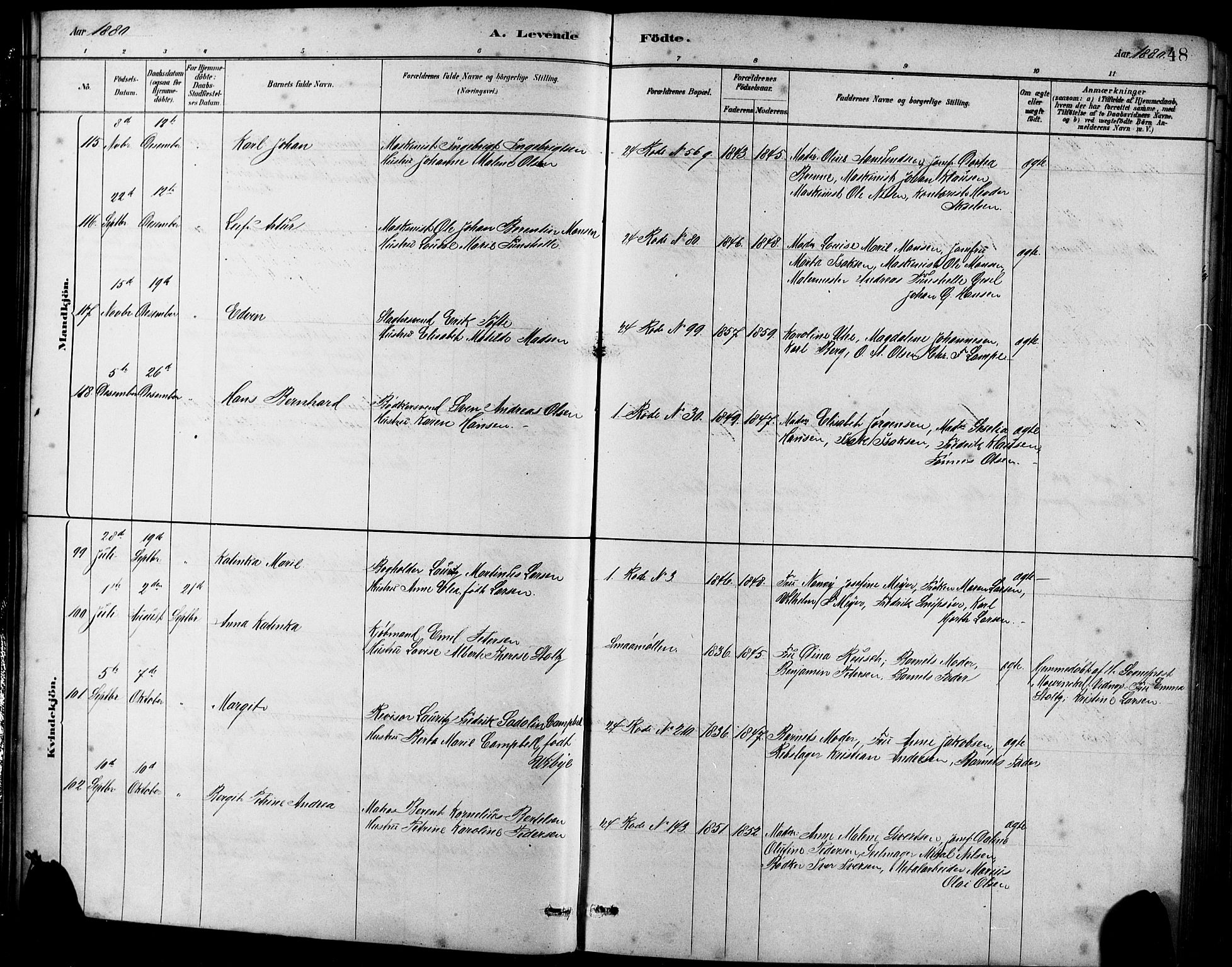 Sandviken Sokneprestembete, AV/SAB-A-77601/H/Hb/L0001: Parish register (copy) no. A 2, 1879-1892, p. 48