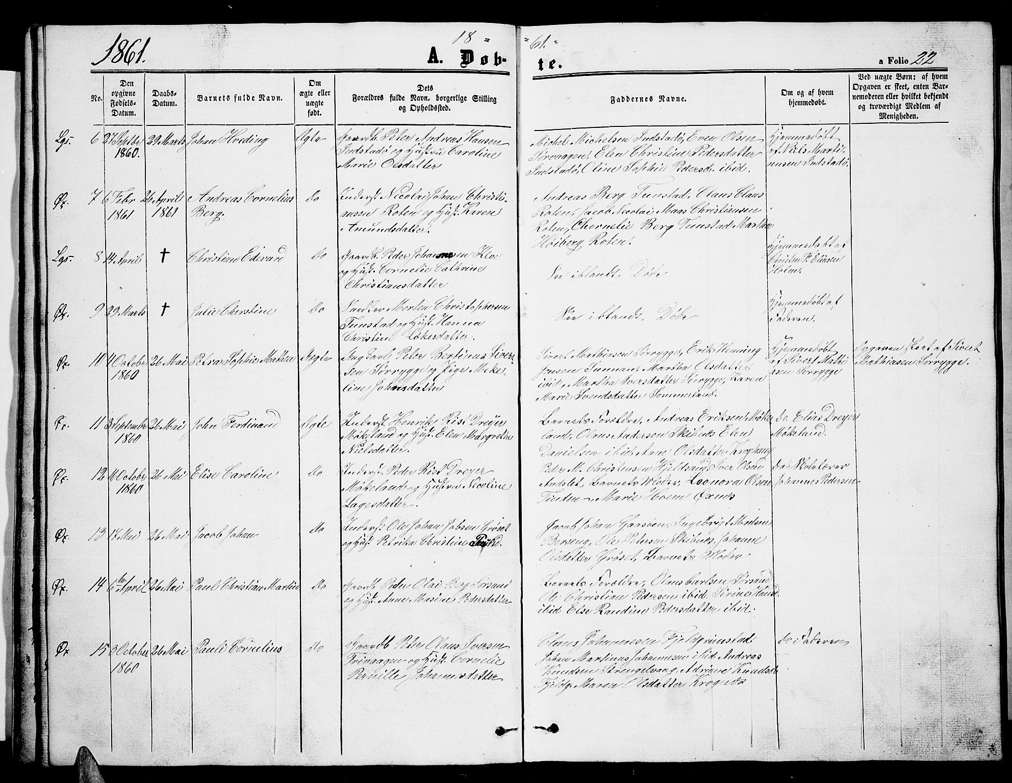 Ministerialprotokoller, klokkerbøker og fødselsregistre - Nordland, SAT/A-1459/893/L1347: Parish register (copy) no. 893C02, 1858-1866, p. 22