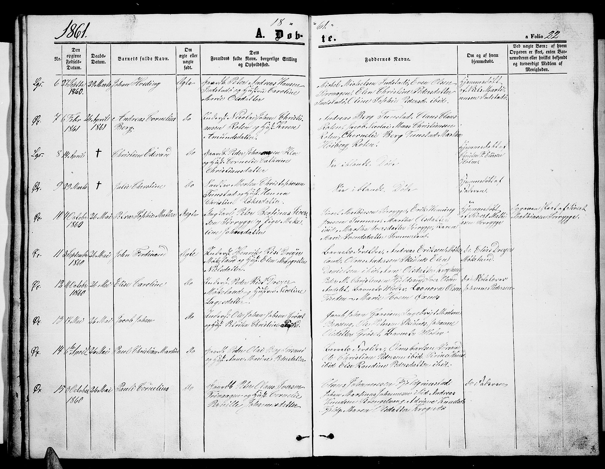 Ministerialprotokoller, klokkerbøker og fødselsregistre - Nordland, AV/SAT-A-1459/893/L1347: Parish register (copy) no. 893C02, 1858-1866, p. 22
