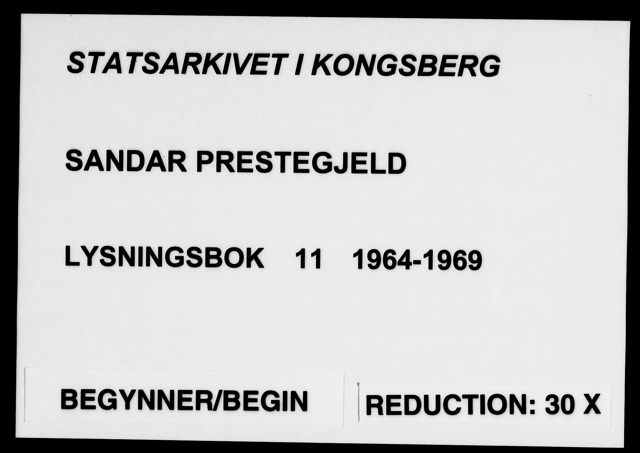 Sandar kirkebøker, SAKO/A-243/H/Ha/L0011: Banns register no. 11, 1964-1969