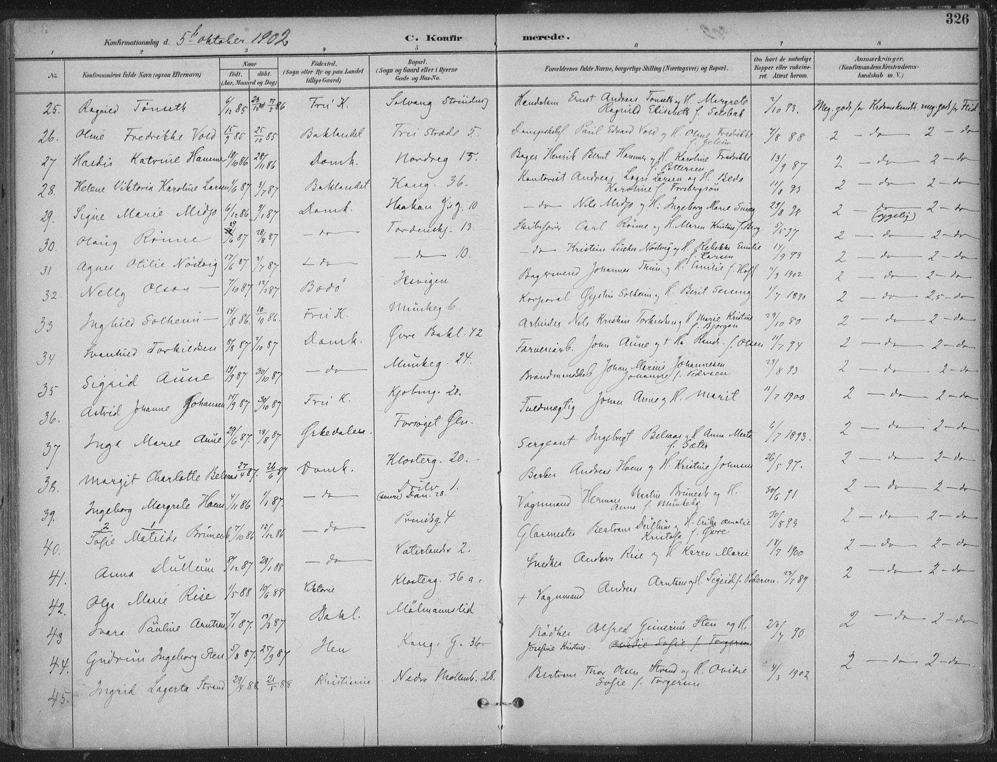 Ministerialprotokoller, klokkerbøker og fødselsregistre - Sør-Trøndelag, SAT/A-1456/601/L0062: Parish register (official) no. 601A30, 1891-1911, p. 326