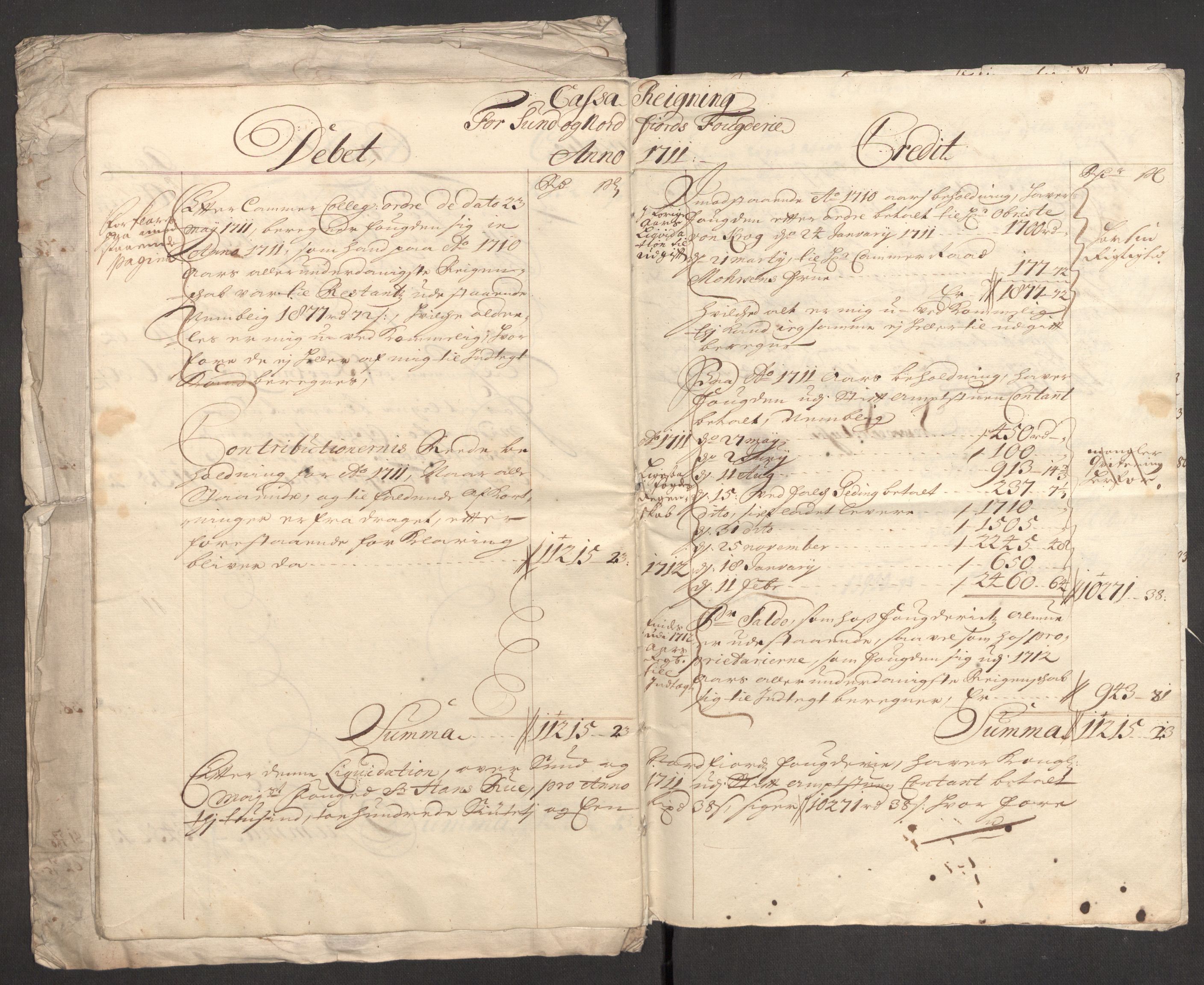 Rentekammeret inntil 1814, Reviderte regnskaper, Fogderegnskap, RA/EA-4092/R53/L3433: Fogderegnskap Sunn- og Nordfjord, 1710-1711, p. 221