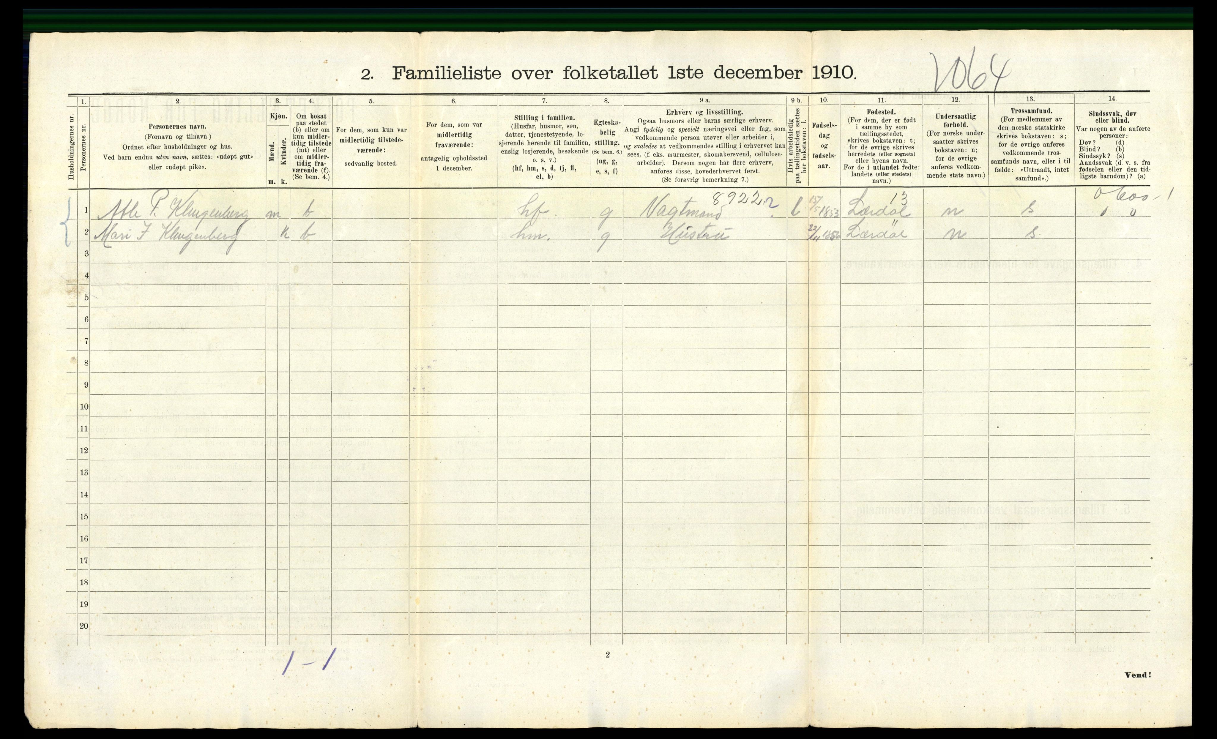 RA, 1910 census for Bergen, 1910, p. 13022