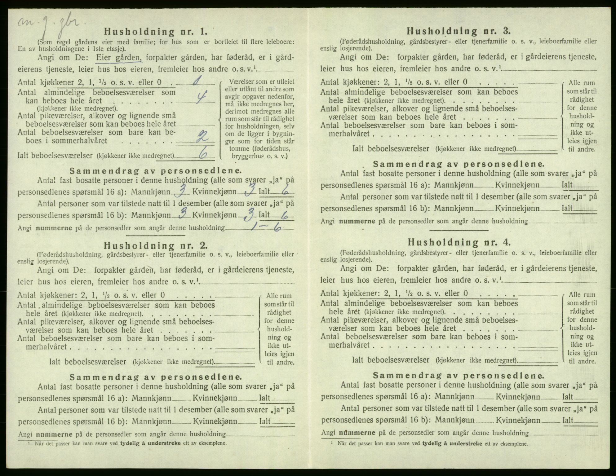 SAB, 1920 census for Stord, 1920, p. 210