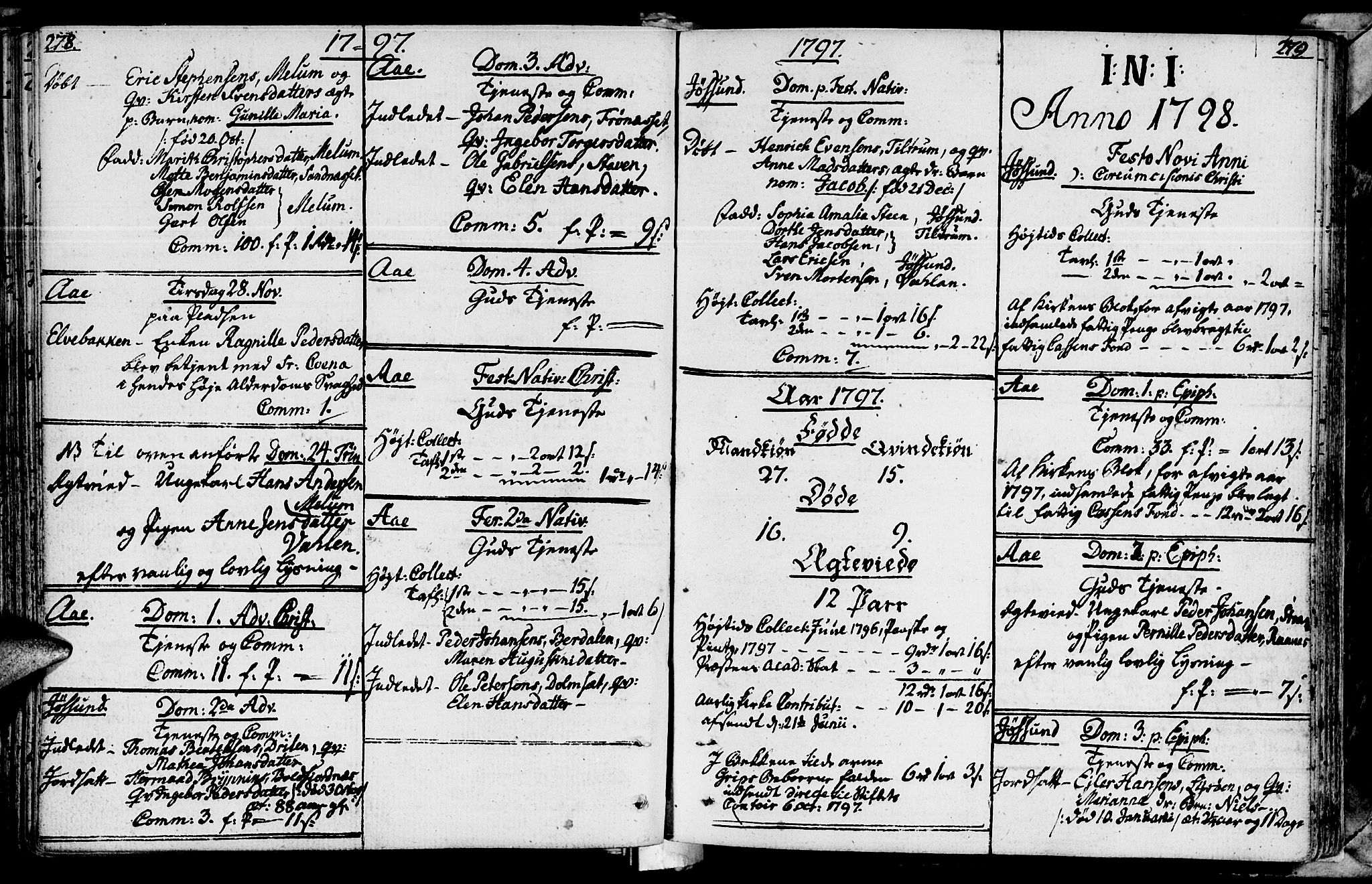 Ministerialprotokoller, klokkerbøker og fødselsregistre - Sør-Trøndelag, SAT/A-1456/655/L0673: Parish register (official) no. 655A02, 1780-1801, p. 278-279