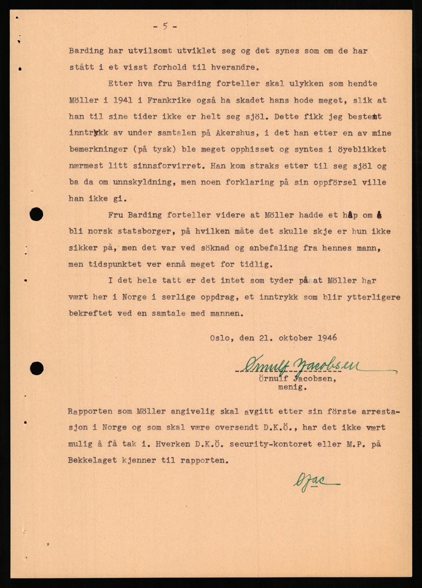 Forsvaret, Forsvarets overkommando II, AV/RA-RAFA-3915/D/Db/L0023: CI Questionaires. Tyske okkupasjonsstyrker i Norge. Tyskere., 1945-1946, p. 360