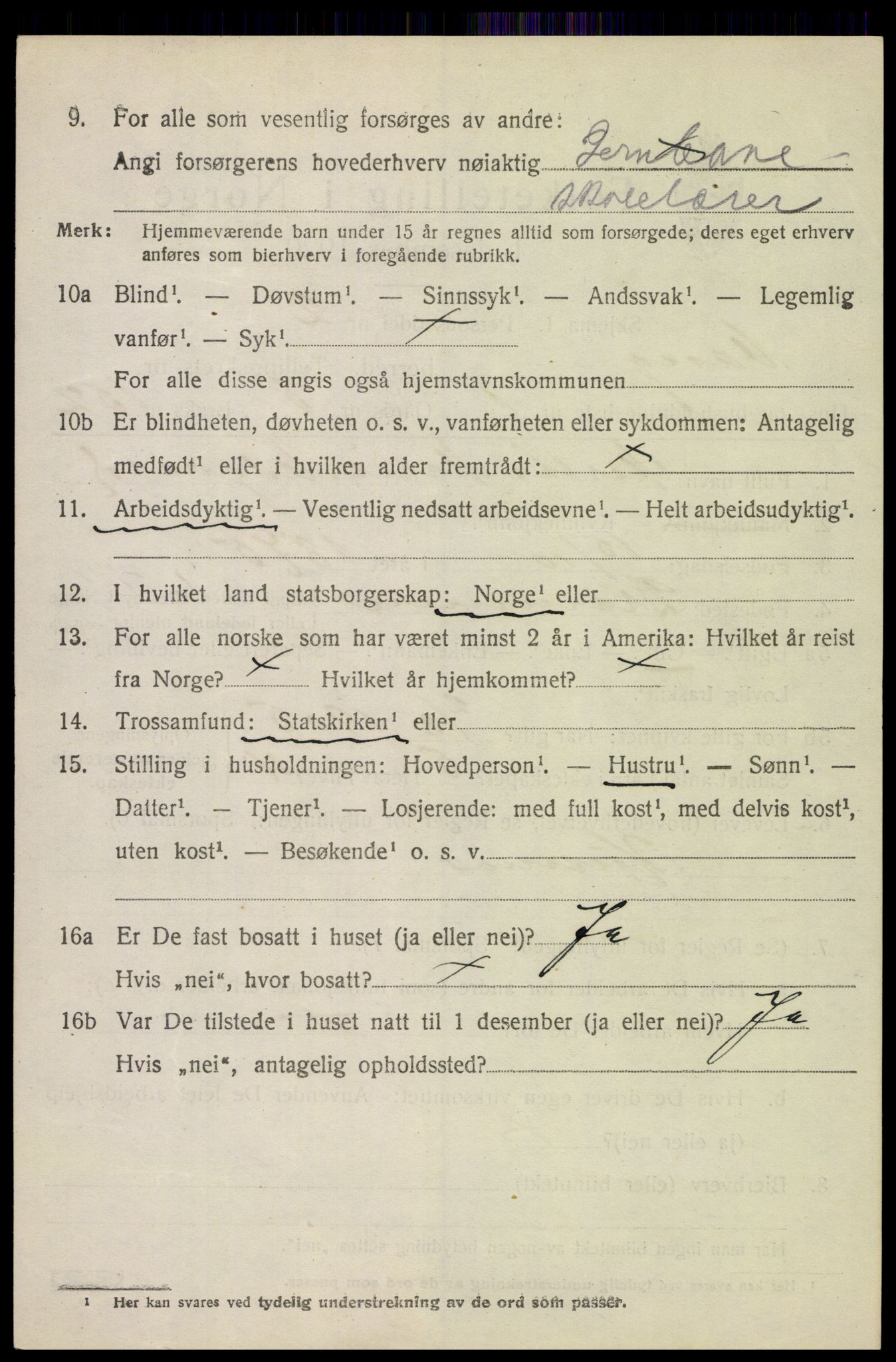 SAH, 1920 census for Vang (Hedmark), 1920, p. 6006