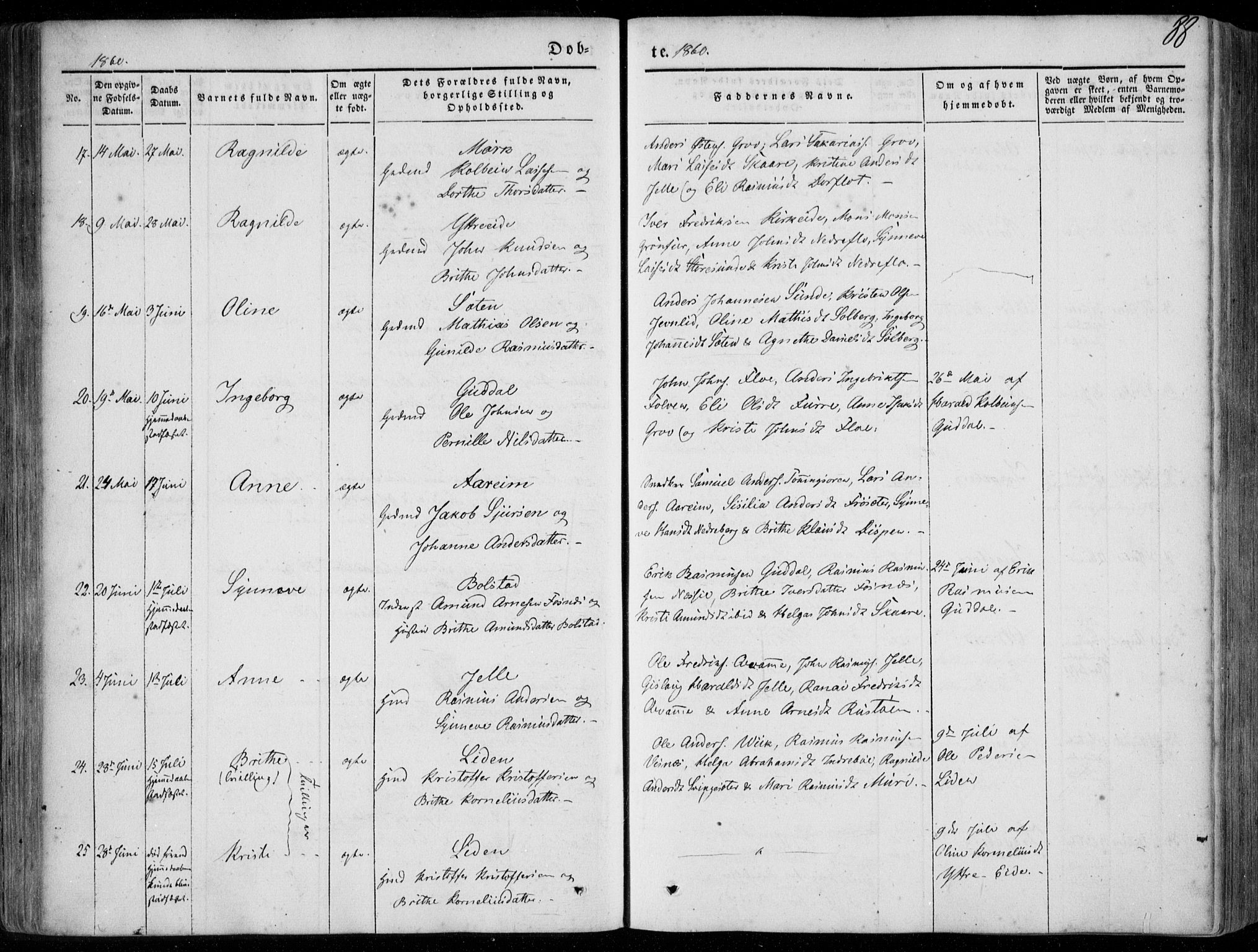 Stryn Sokneprestembete, AV/SAB-A-82501: Parish register (official) no. A 2, 1844-1861, p. 88