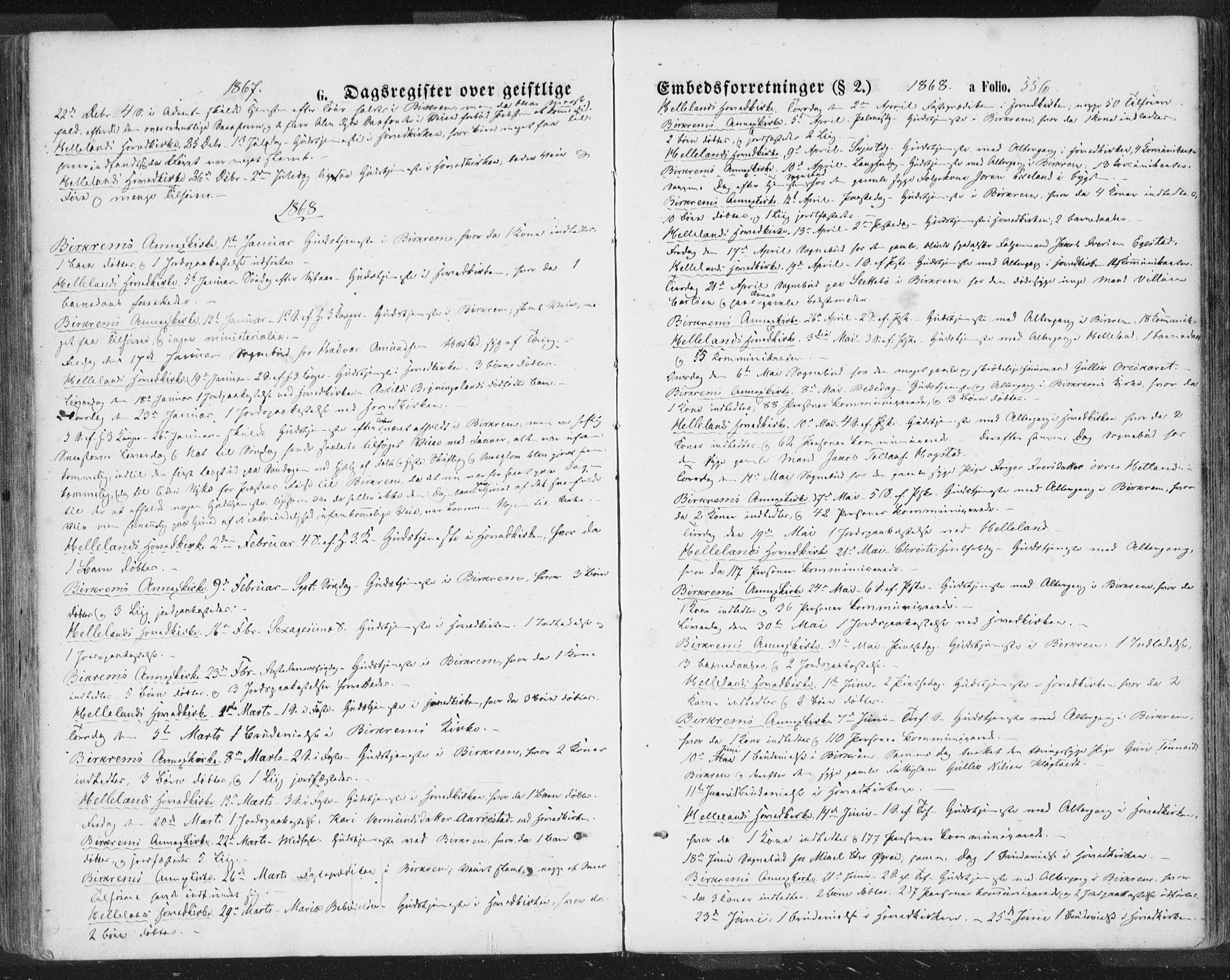 Helleland sokneprestkontor, SAST/A-101810: Parish register (official) no. A 7.2, 1863-1886, p. 556