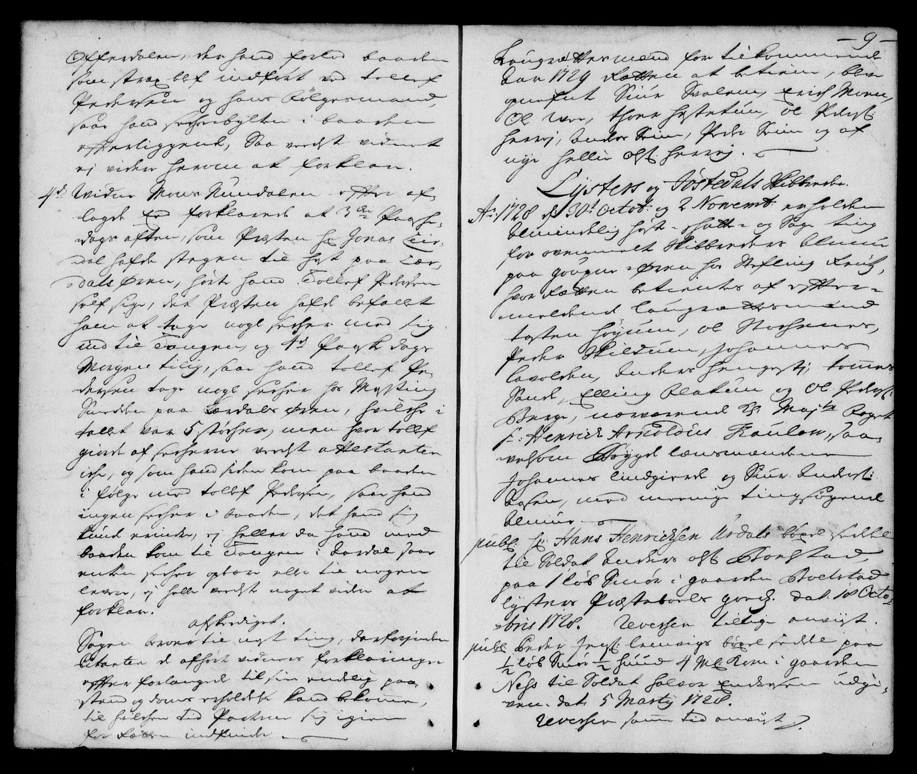 Indre Sogn tingrett, AV/SAB-A-3301/1/F/Fa/L0031: Tingbok 31, 1728-1733, p. 8b-9a