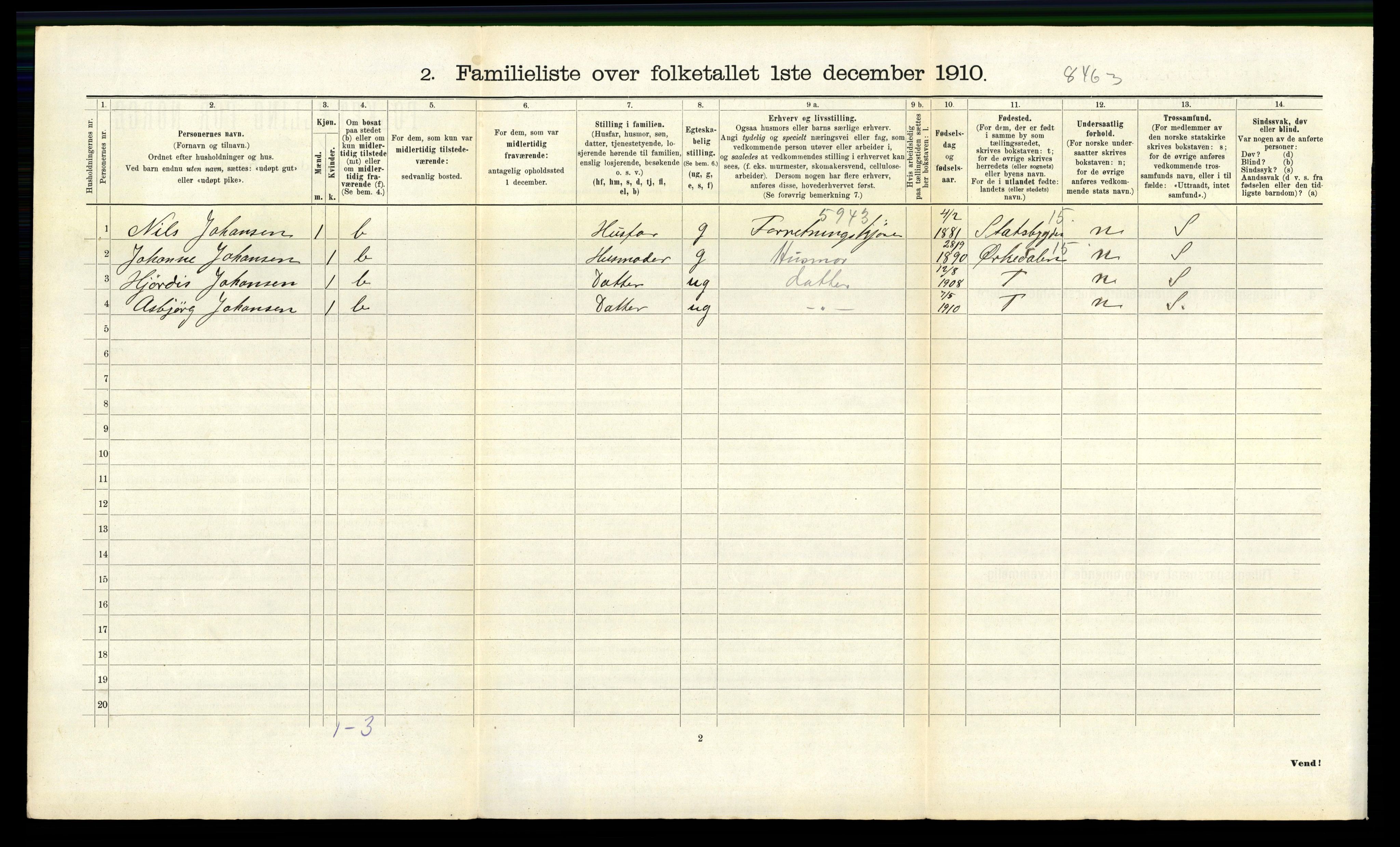 RA, 1910 census for Trondheim, 1910, p. 10472